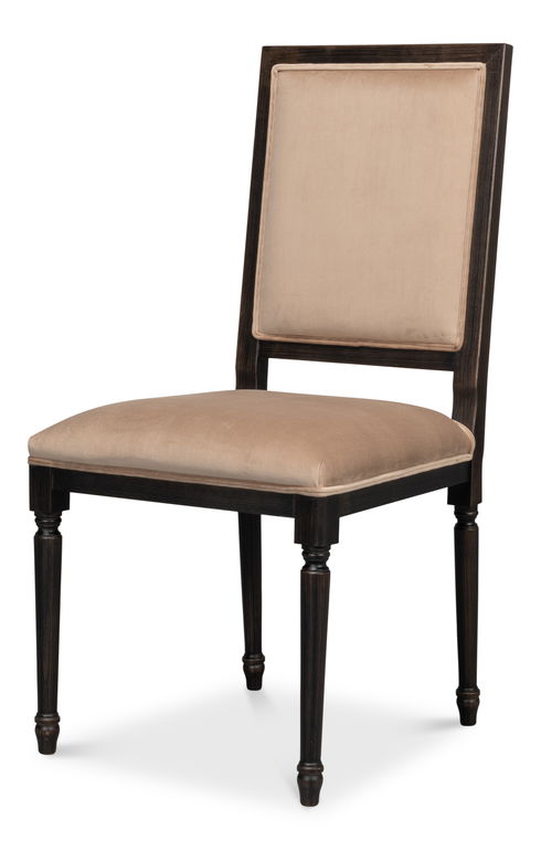 Square Back Side Chair,Nero,Toffee