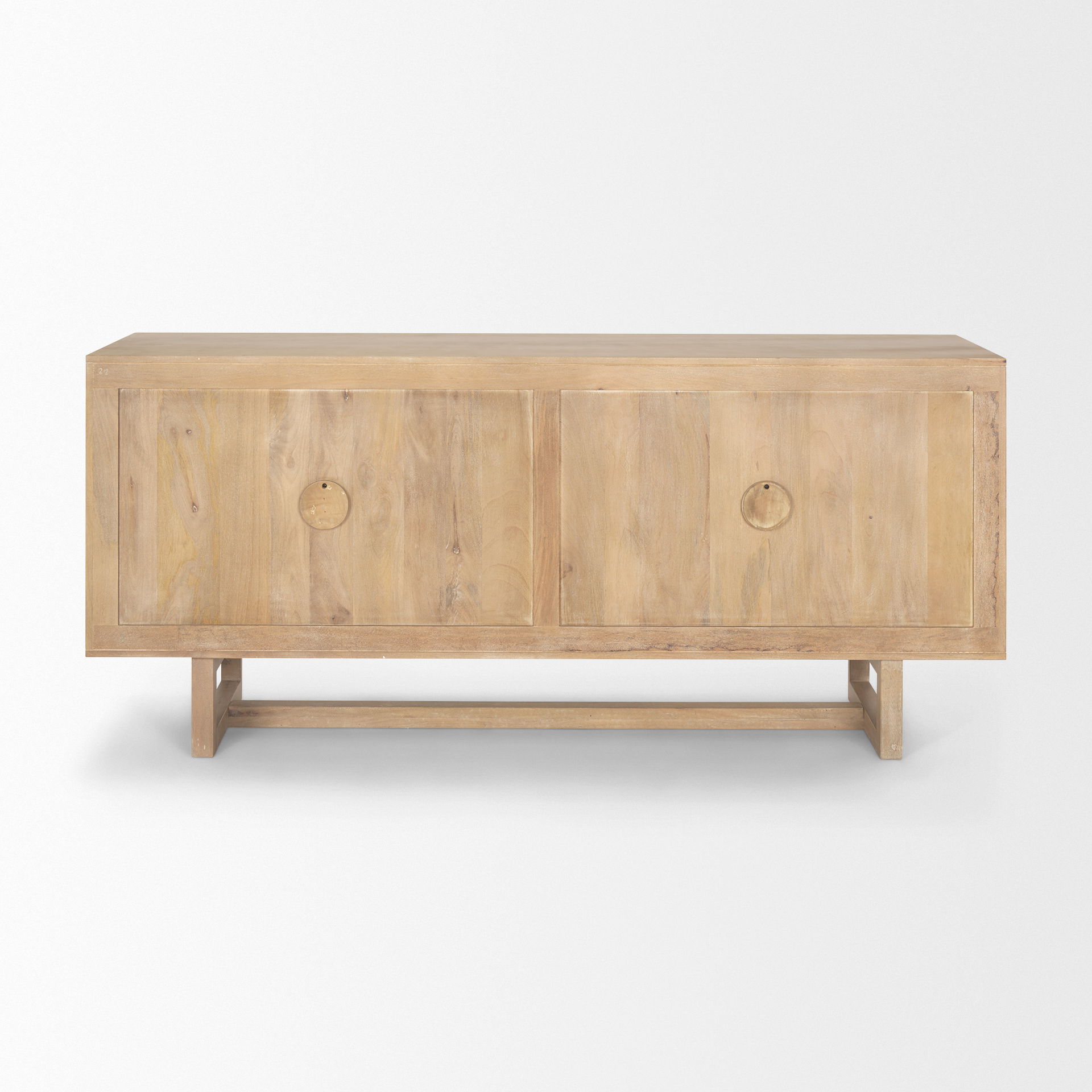 Grier 72.0L x 18.75W x 31.5H Light Brown Solid Wood with Cane Sideboard large image 
