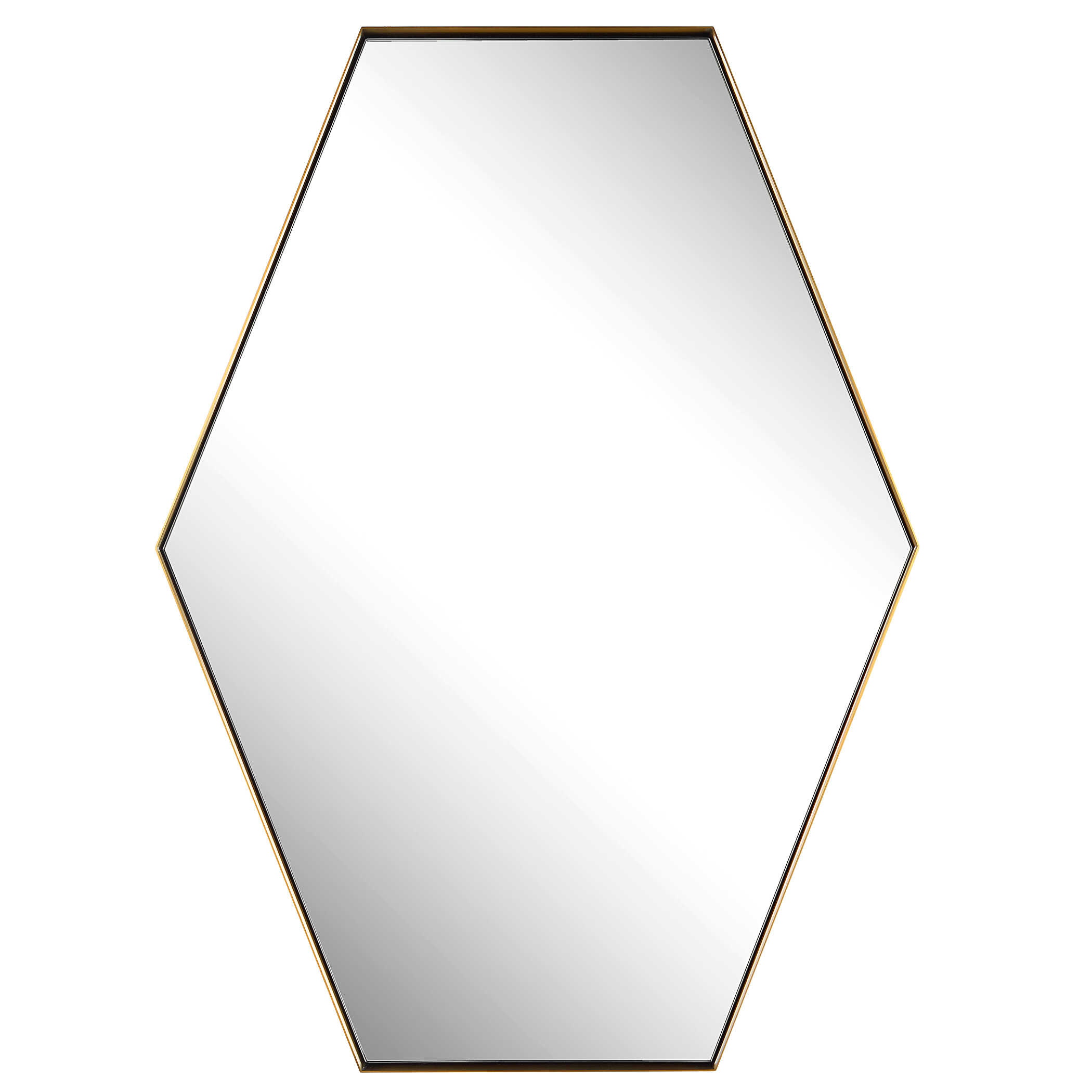 Ankara Brass Hexagon Mirror, by Uttermost, 25" width x 34" height x 1.12" depth View 1
