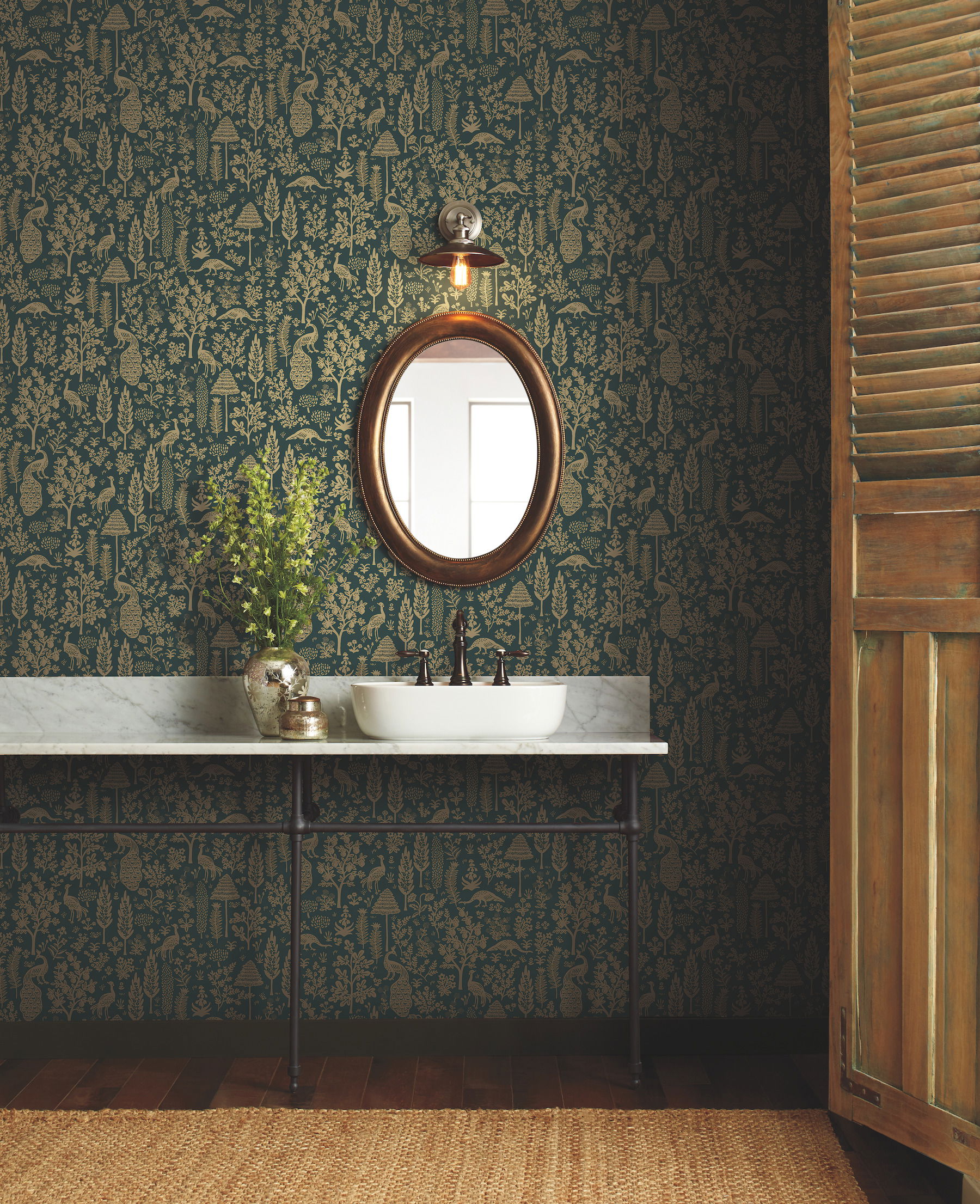 Menagerie Toile Brown Wallpaper large image 