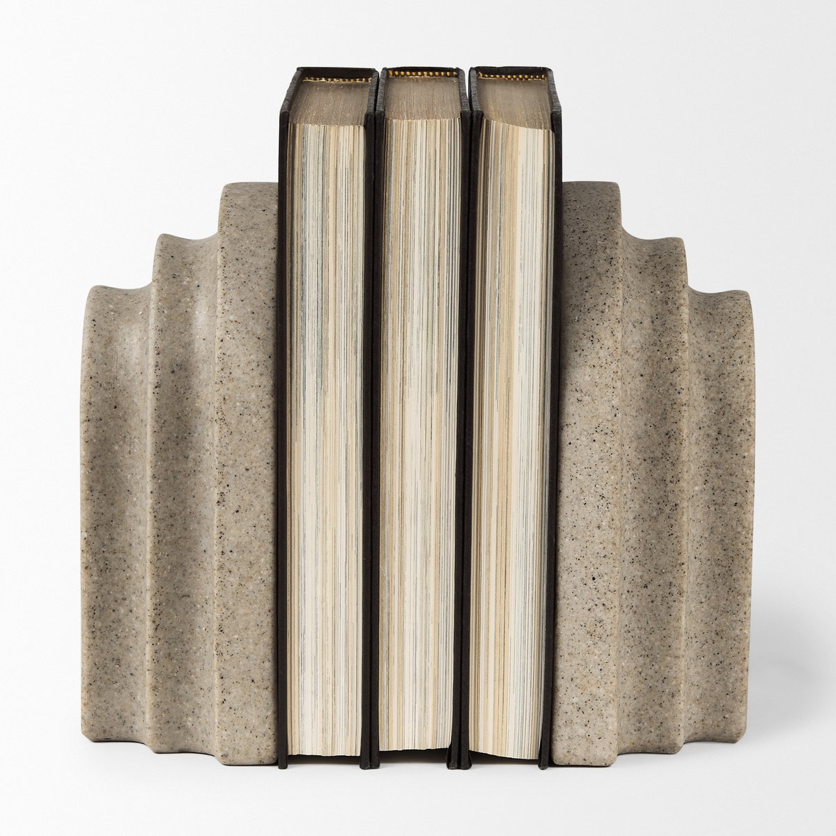 Empire Sandstone Resin Arc Book End Set, Bookend by Mercana, 5.75" length x 5" width x 8" height View 5