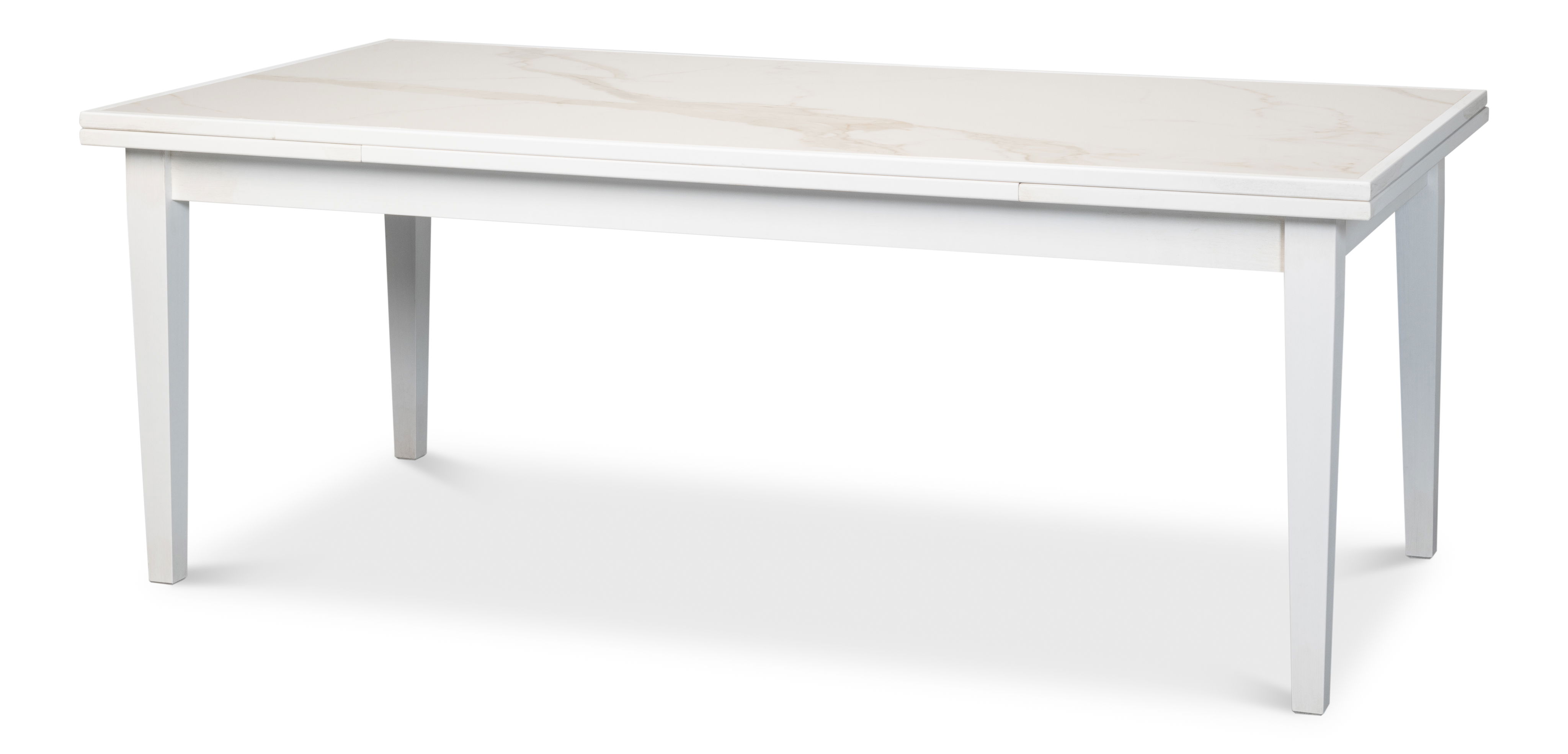 Rect. Extension Dining Table, White large image 