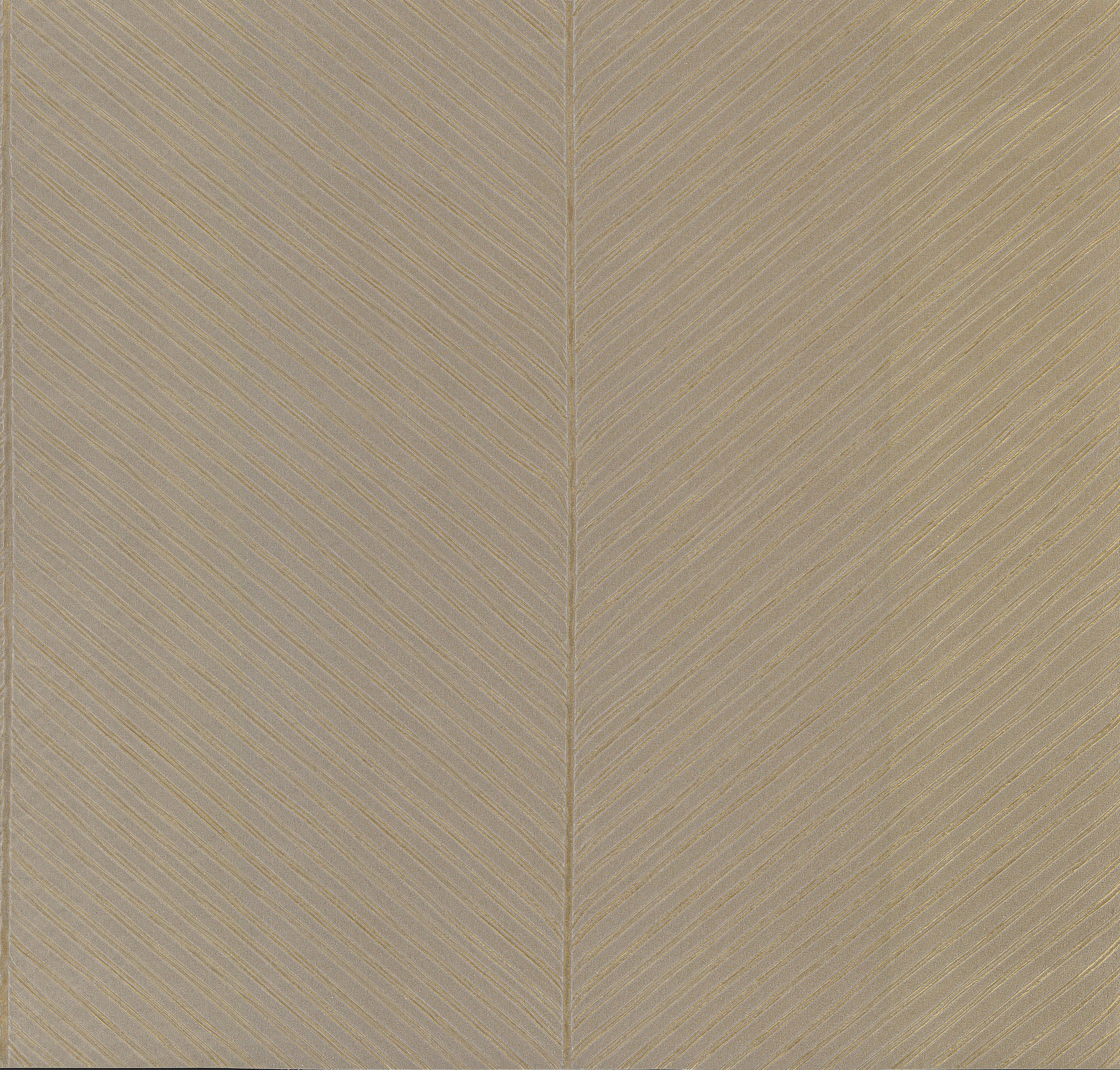 Palm Chevron Taupe & Gold Wallpaper large image 