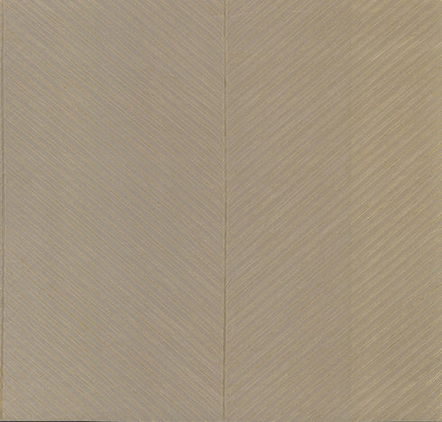Palm Chevron Taupe & Gold Wallpaper