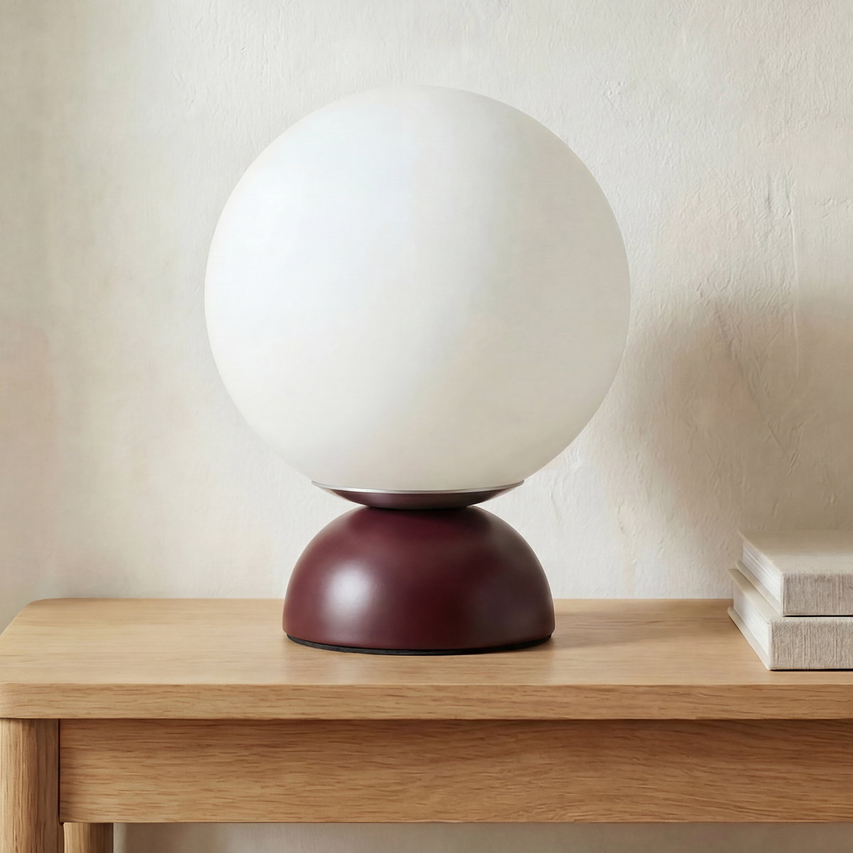 Ovi Table Lamp Deep Red, by Moe's Home, 5.9" width x 7.9" height x 5.9" depth View 5