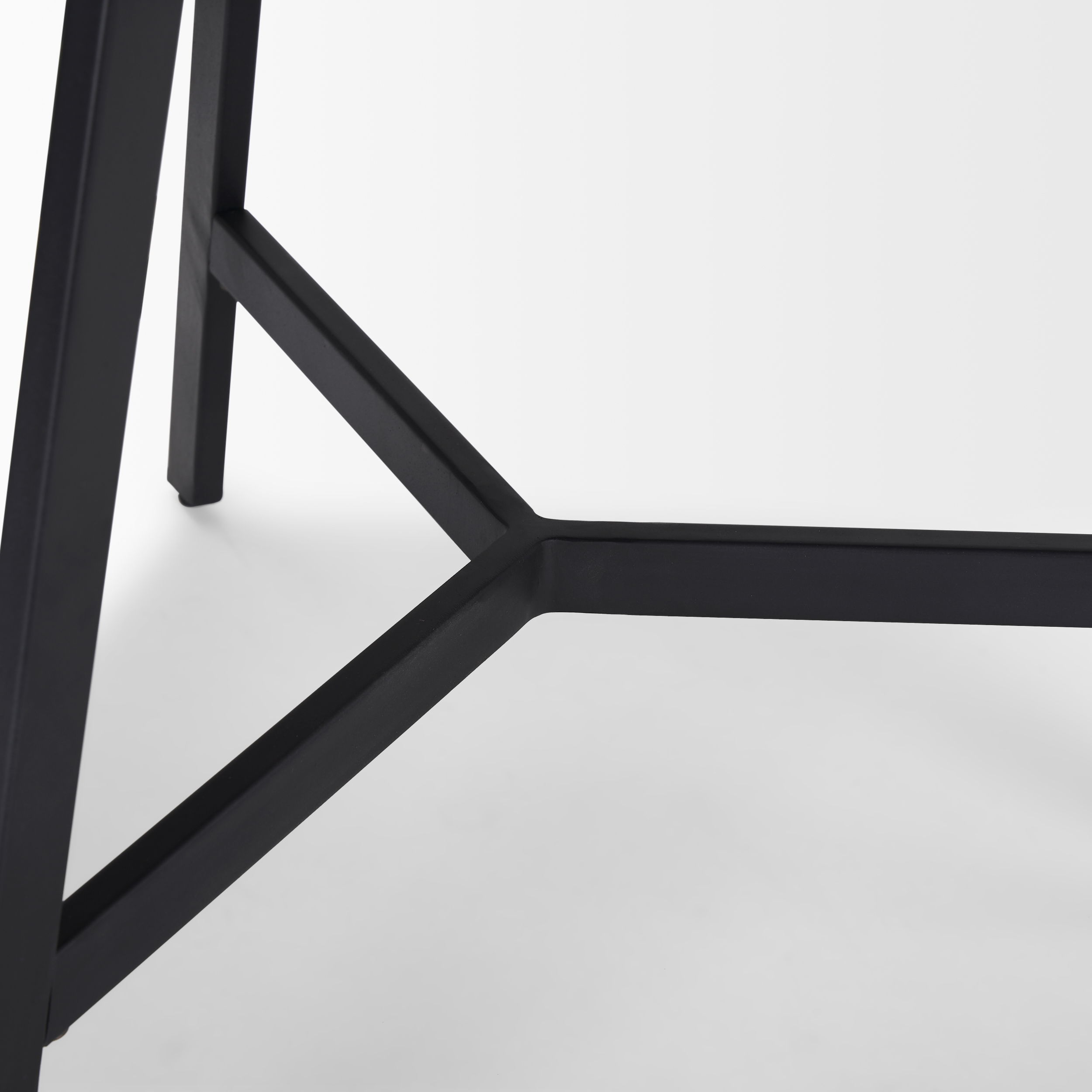 Todd Dark Brown Wood with Metal Legs Side Table, Side & End Table by Mercana, 22" length x 23" width x 22" height View 7