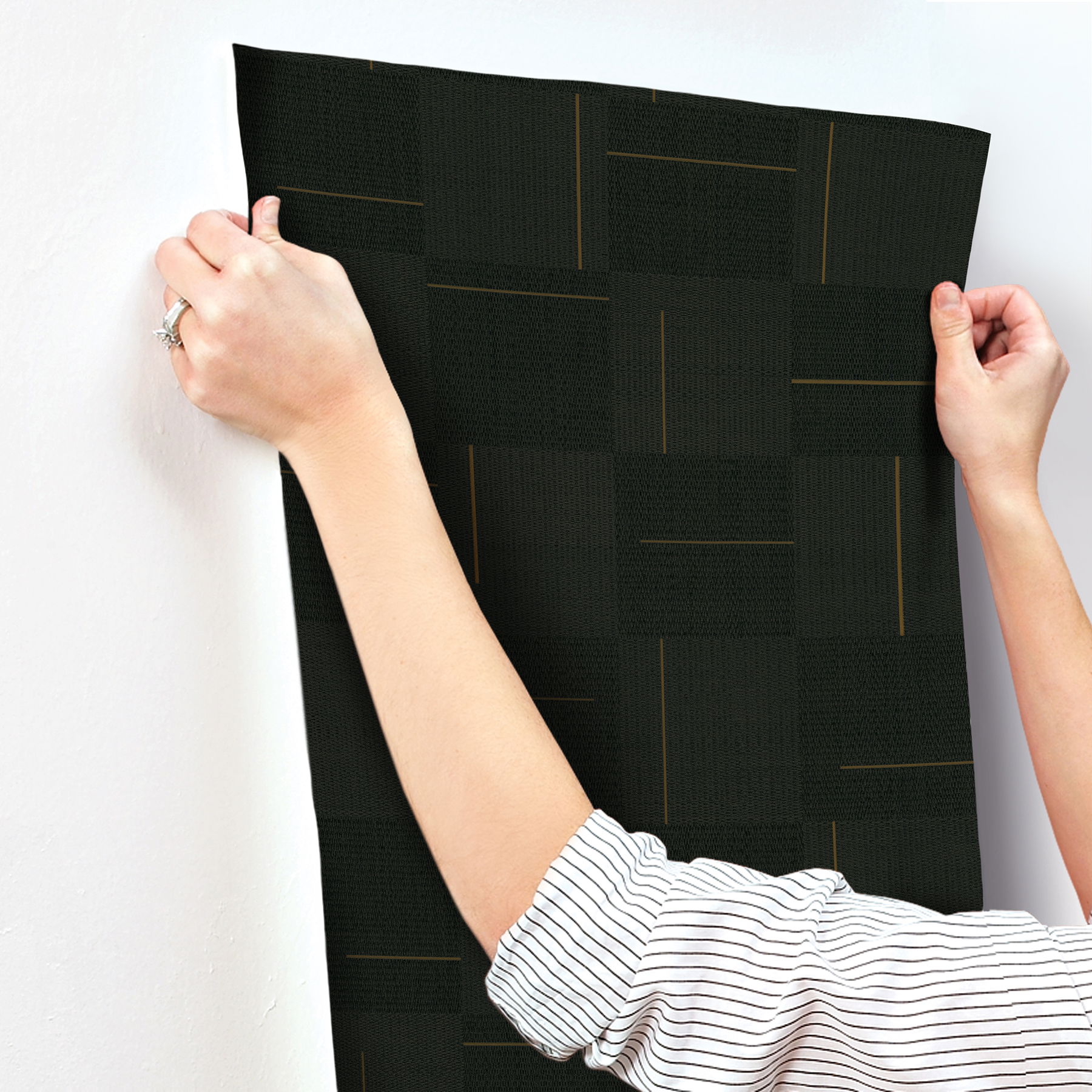 Geo Block Weave Black Wallpaper large image 