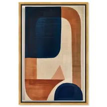 Online Designer Hallway/Entry Blue With Cream Canvas Midcentury Abstract Wall Art by Art Remedy