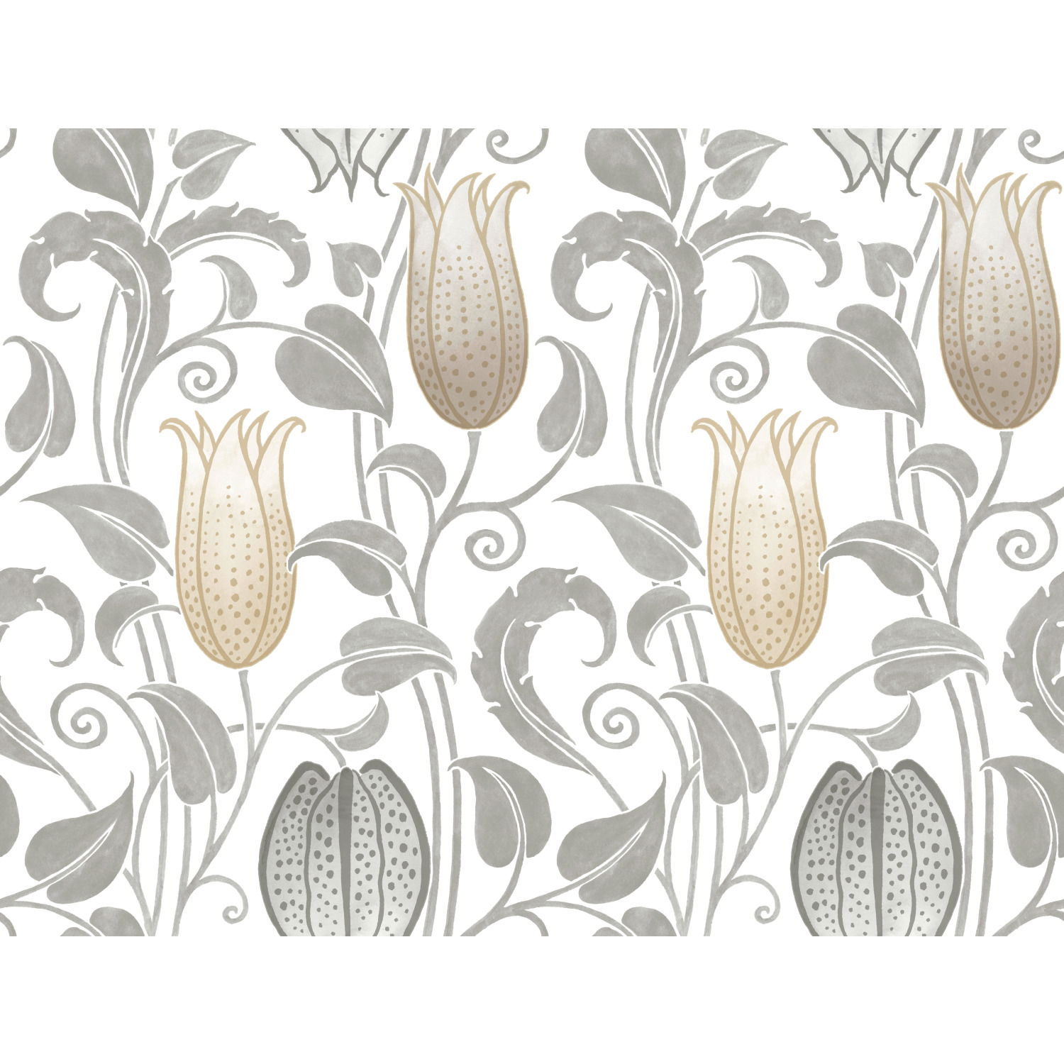 Canterbury Bells Neutral Wallpaper large image 
