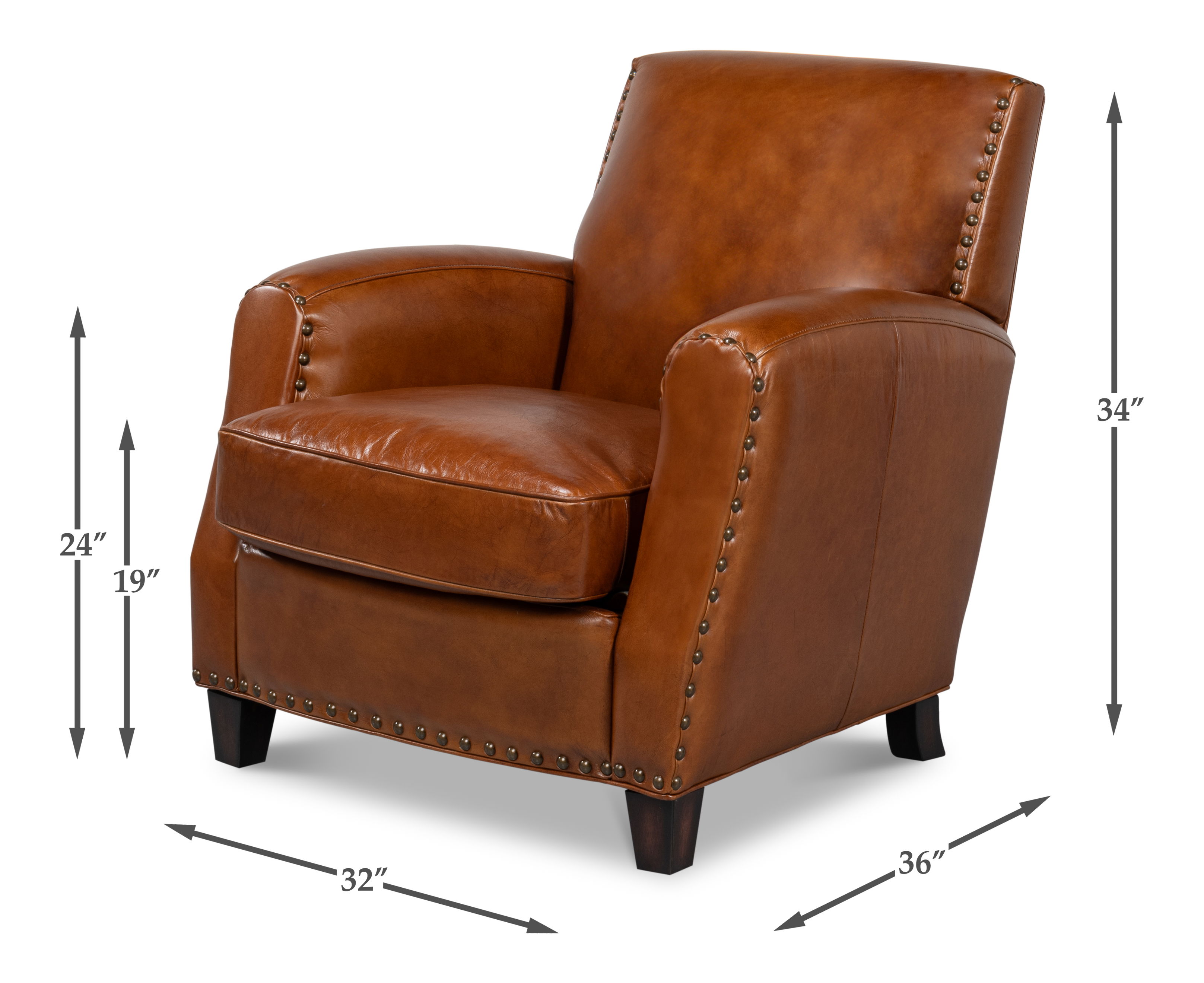 Taft Chair, Seating by Sarreid, 32" length x 36" width x 34" height View 13