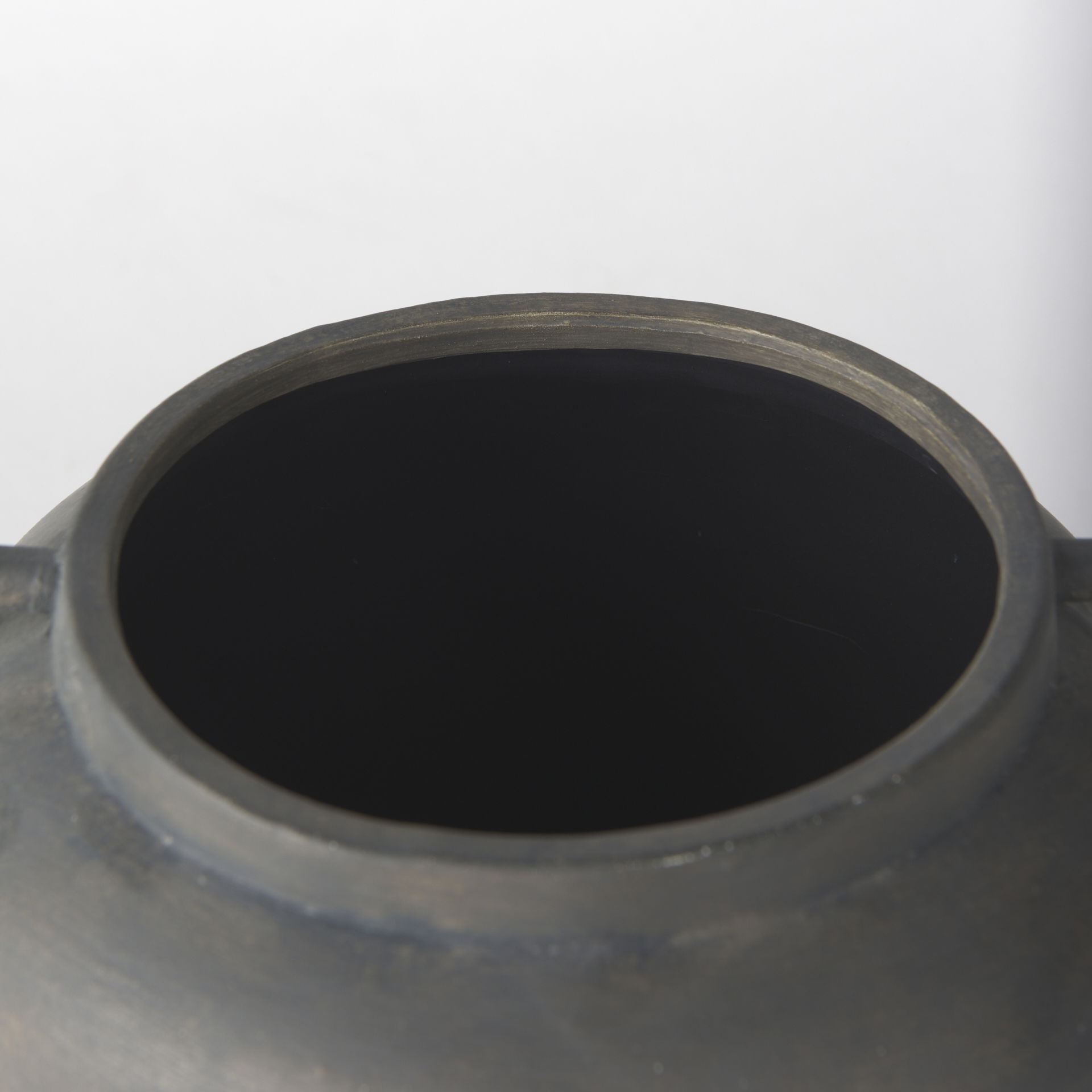 Kilian Short Brown-Gray Double Ear Vase, by Mercana, 9.45" length x 9.45" width x 8.46" height View 7