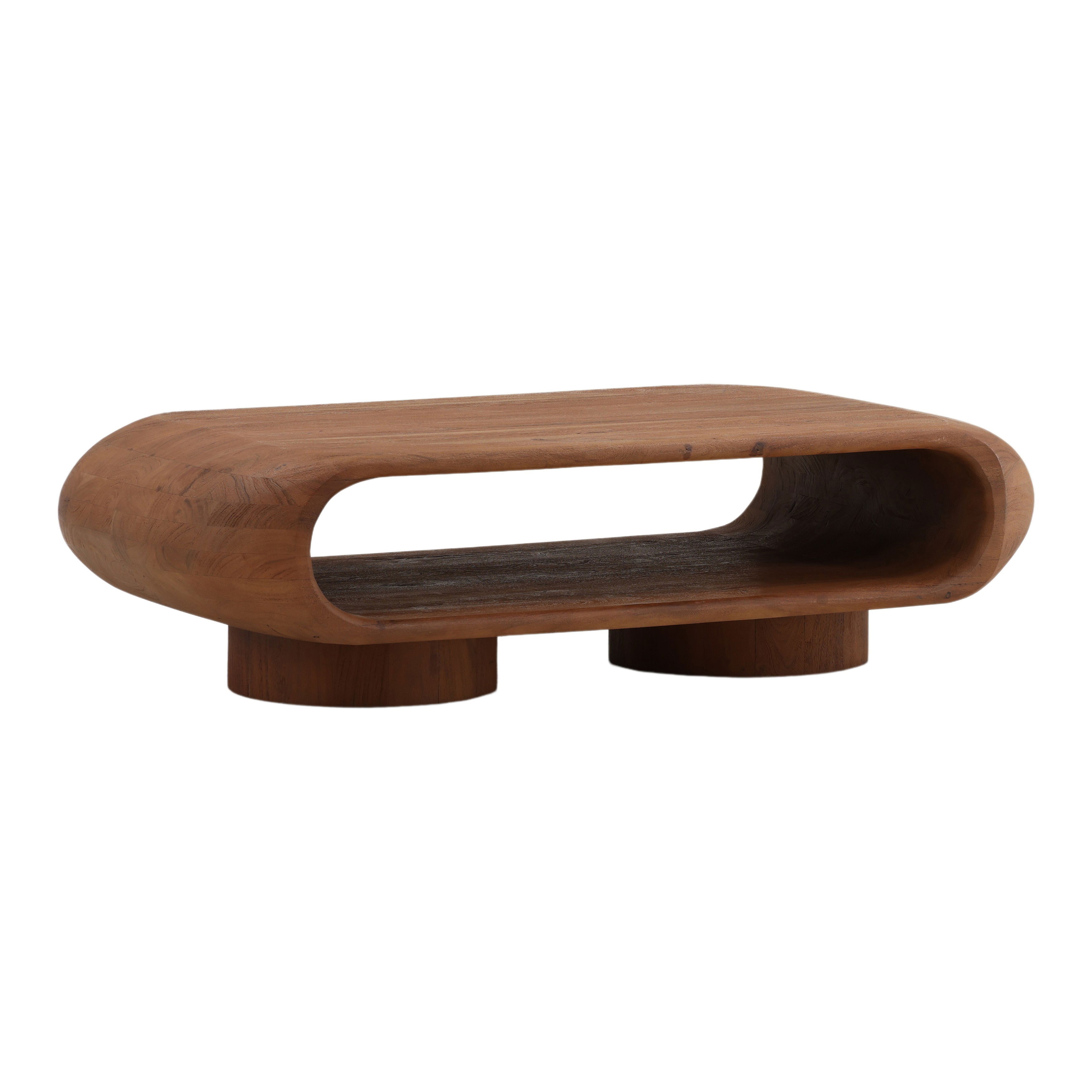 Ronin Coffee Table Brown, by Dovetail, 57.68" width x 15.37" height x 28.2" depth View 1