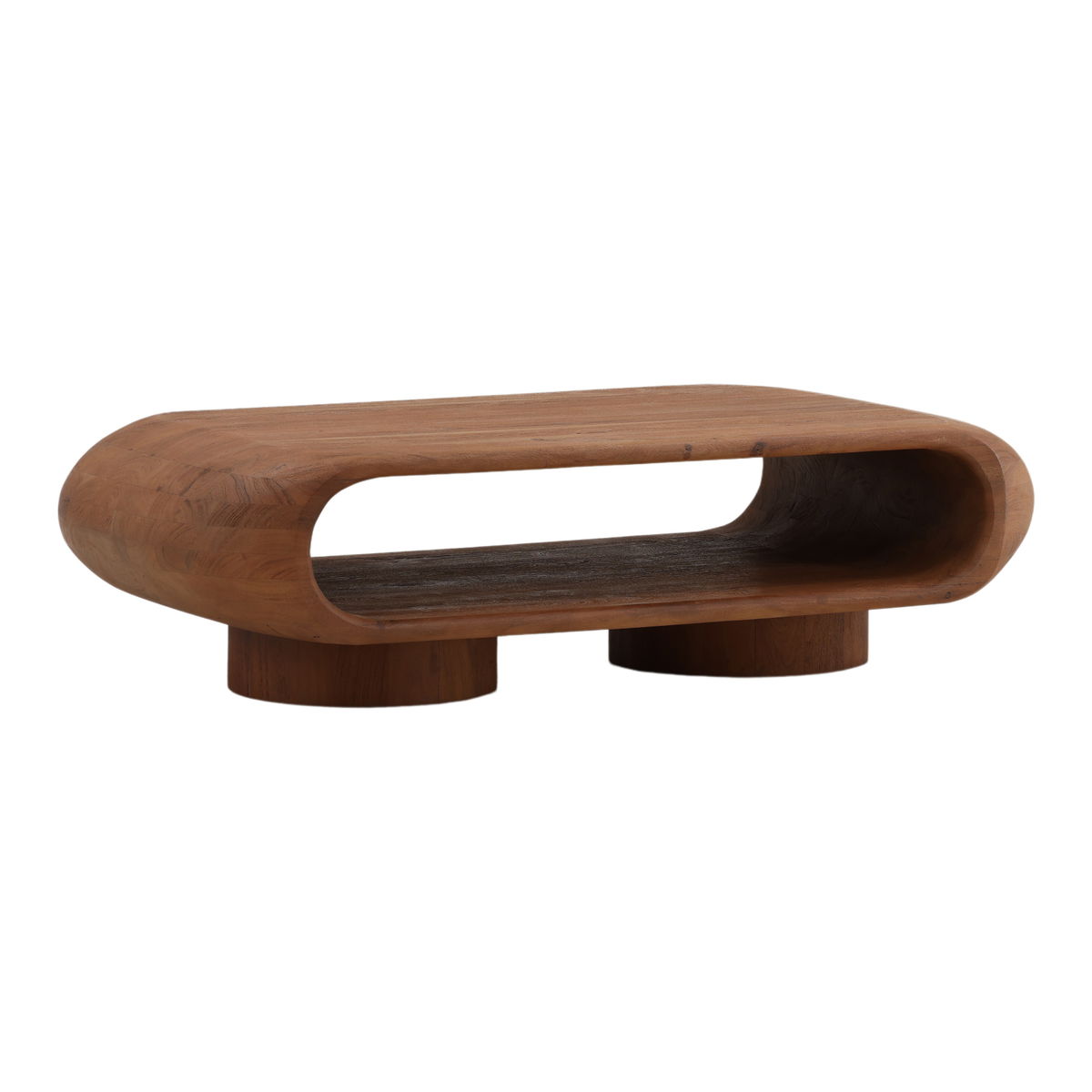 Ronin Coffee Table Brown, by Dovetail, 58" width x 15.5" height x 28" depth View 1