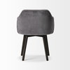 Ronald Curved Back Dining Side Chair | Grey Velvet with Black Wood, Dining Chair by Mercana, 23.25" length x 21.75" width x 32.25" height thumbnail 8
