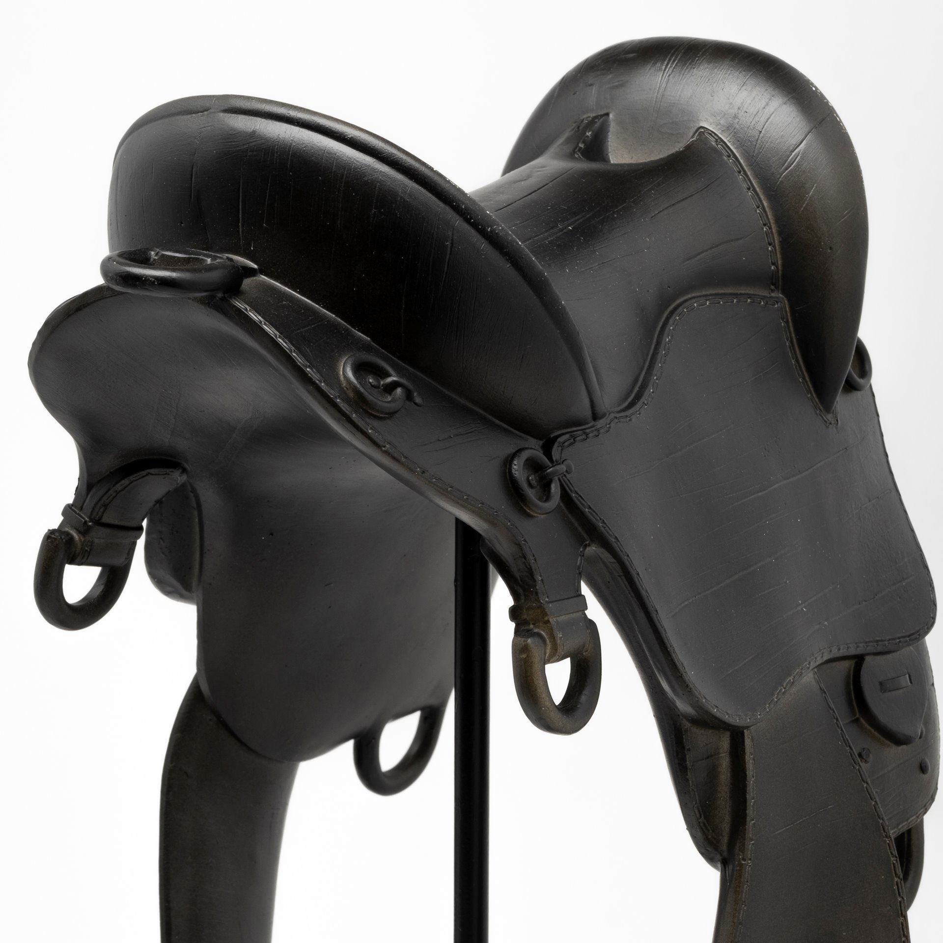 Colt III 8L x 9W Black Equestrian-Inspired English Horse Saddle, Decorative Object by Mercana, 7.87" length x 9.06" width x 16.93" height View 5