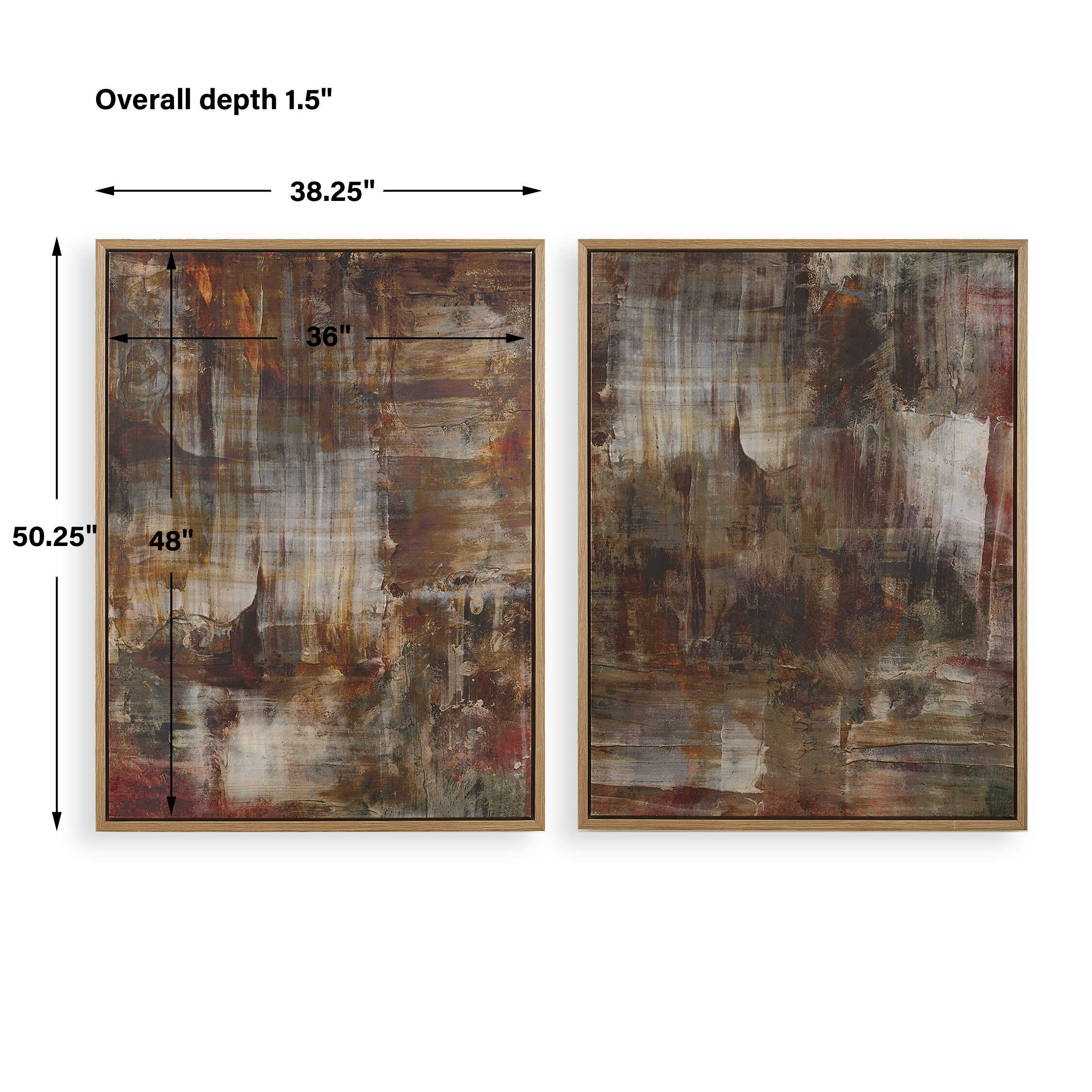 Molten Patina Framed Canvases Set/2, Painting by Uttermost, 38.25" width x 50.25" height x 1.5" depth View 3
