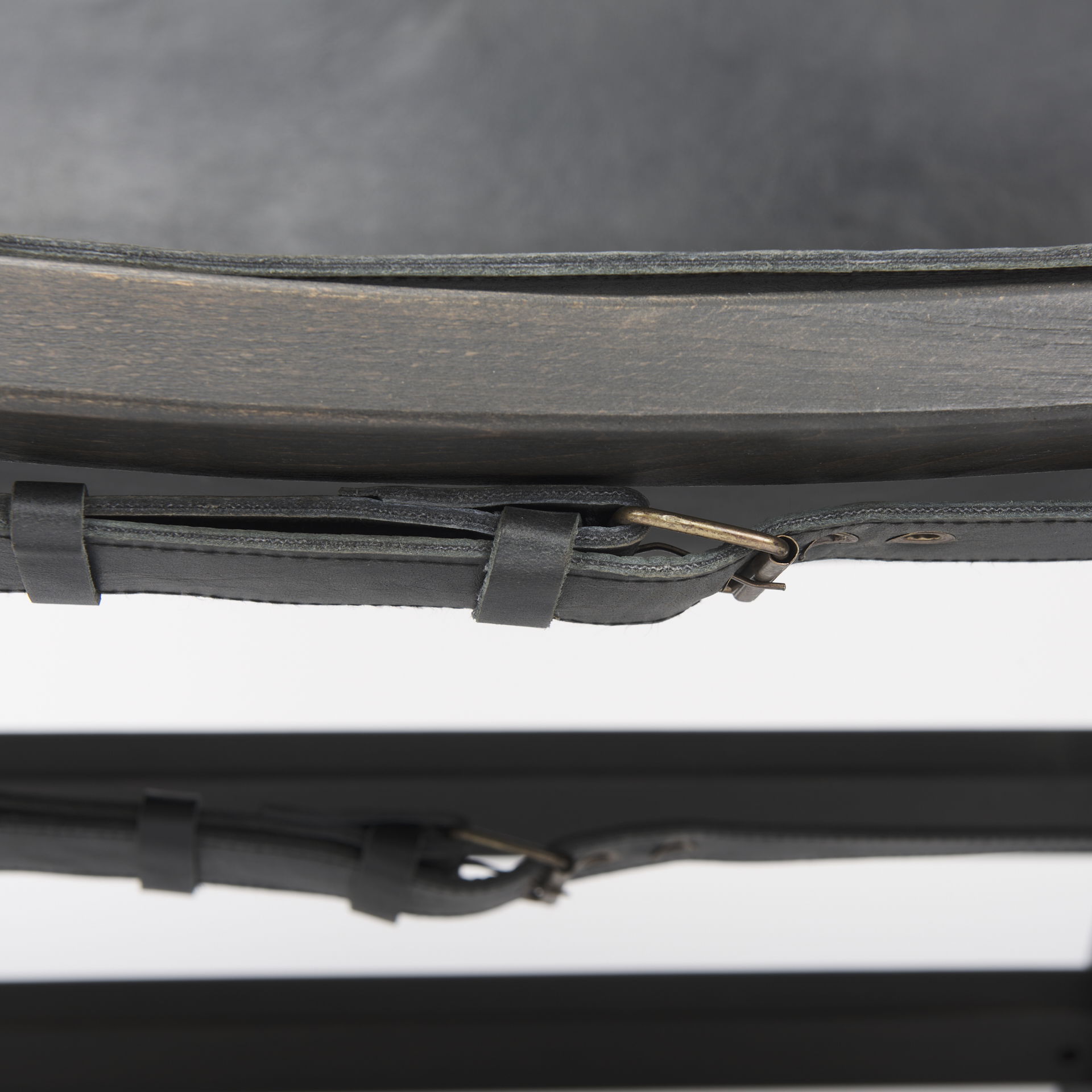 Elodie 24.4L x 33.9W x 30.7H Black Leather with Black Stain Beech Wood Frame Accent Chair, by Mercana, 24.41" length x 31.5" width x 30.71" height View 10