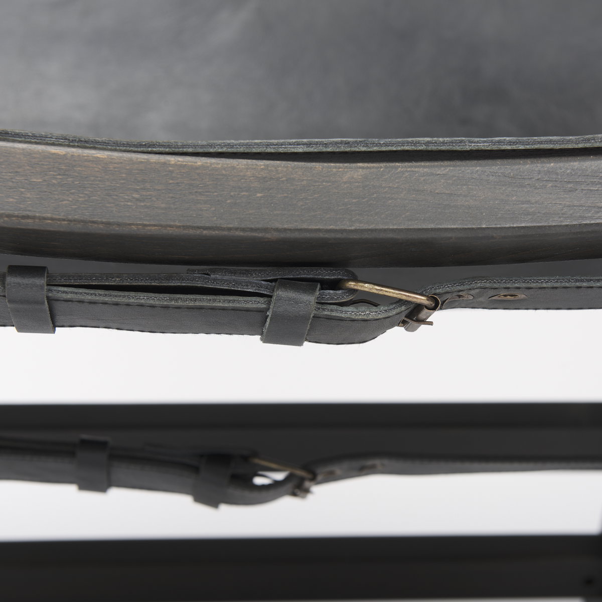 Elodie 24.4L x 33.9W x 30.7H Black Leather with Black Stain Beech Wood Frame Accent Chair, by Mercana, 24.41" length x 31.5" width x 30.71" height View 10