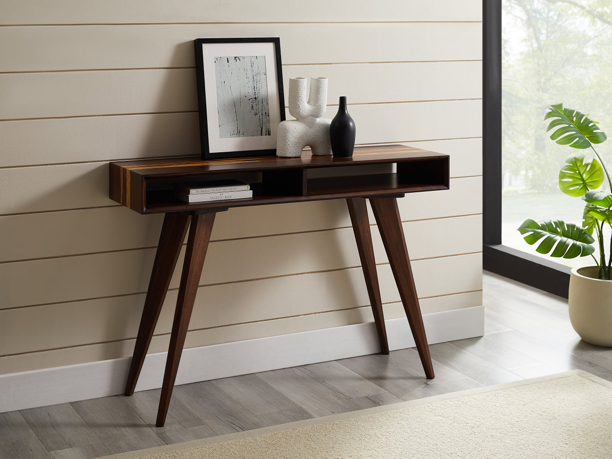 Azara Tiger Console Table, Sable, Living Room by Greenington, 14" length x 46" width x 32.5" height View 4