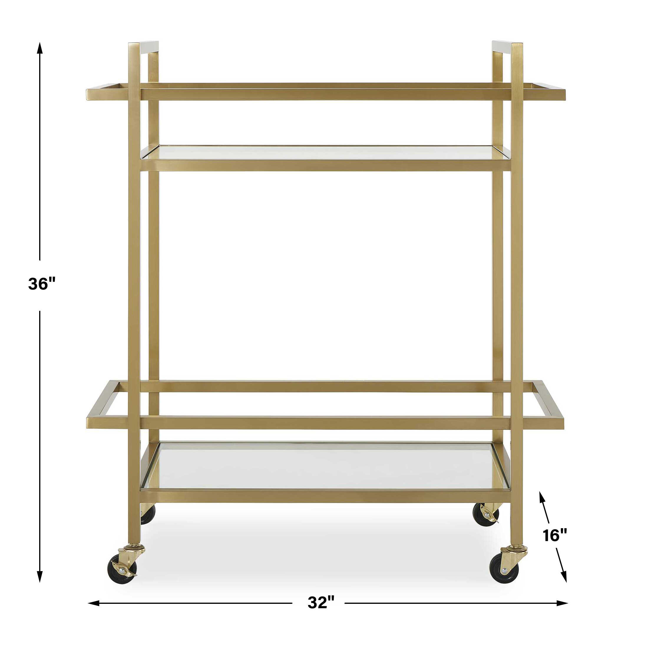Erena Brass Bar Cart large image 