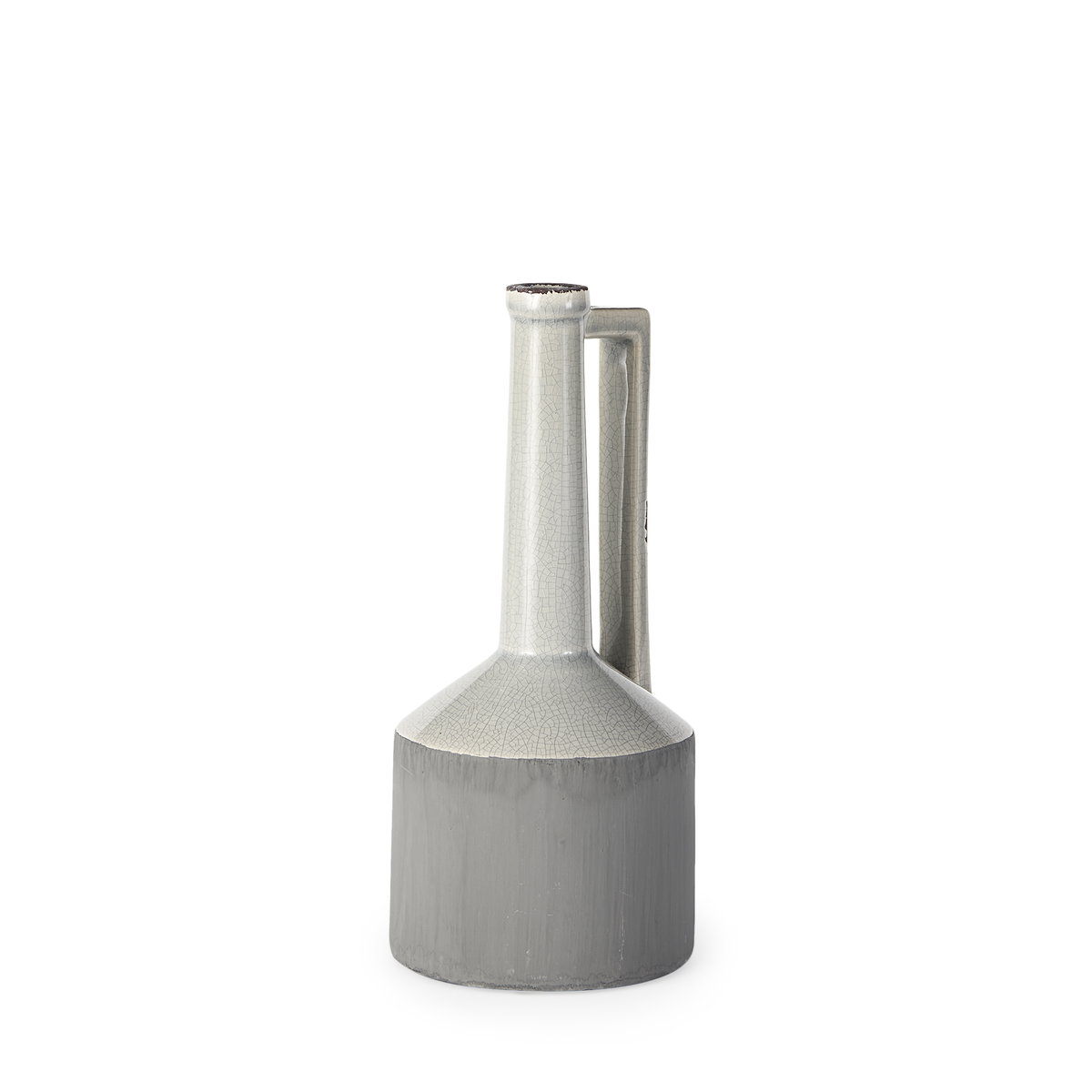 Burton 14.2H Medium Two Tone Gray Ceramic Jug Vase, Decorative Jar by Mercana, 5.5" length x 5.5" width x 12.6" height View 1