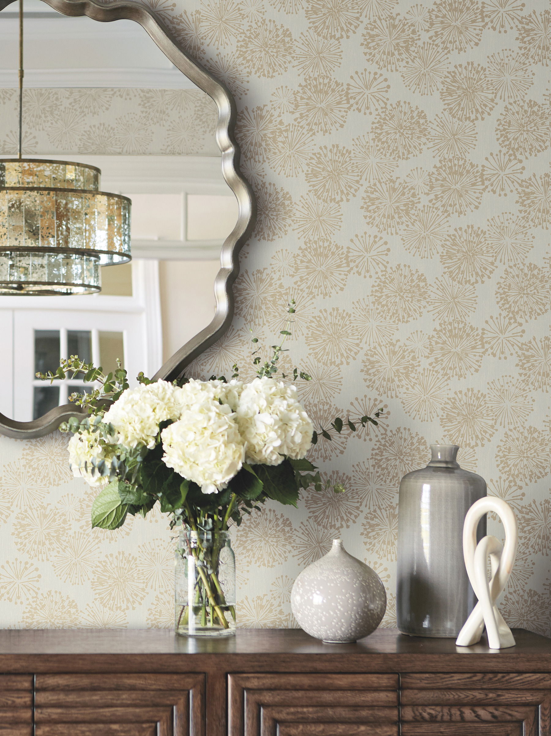 Grandeur Taupe Wallpaper, by York Wall, 27' length x 2'3" width x 0.02" depth View 3