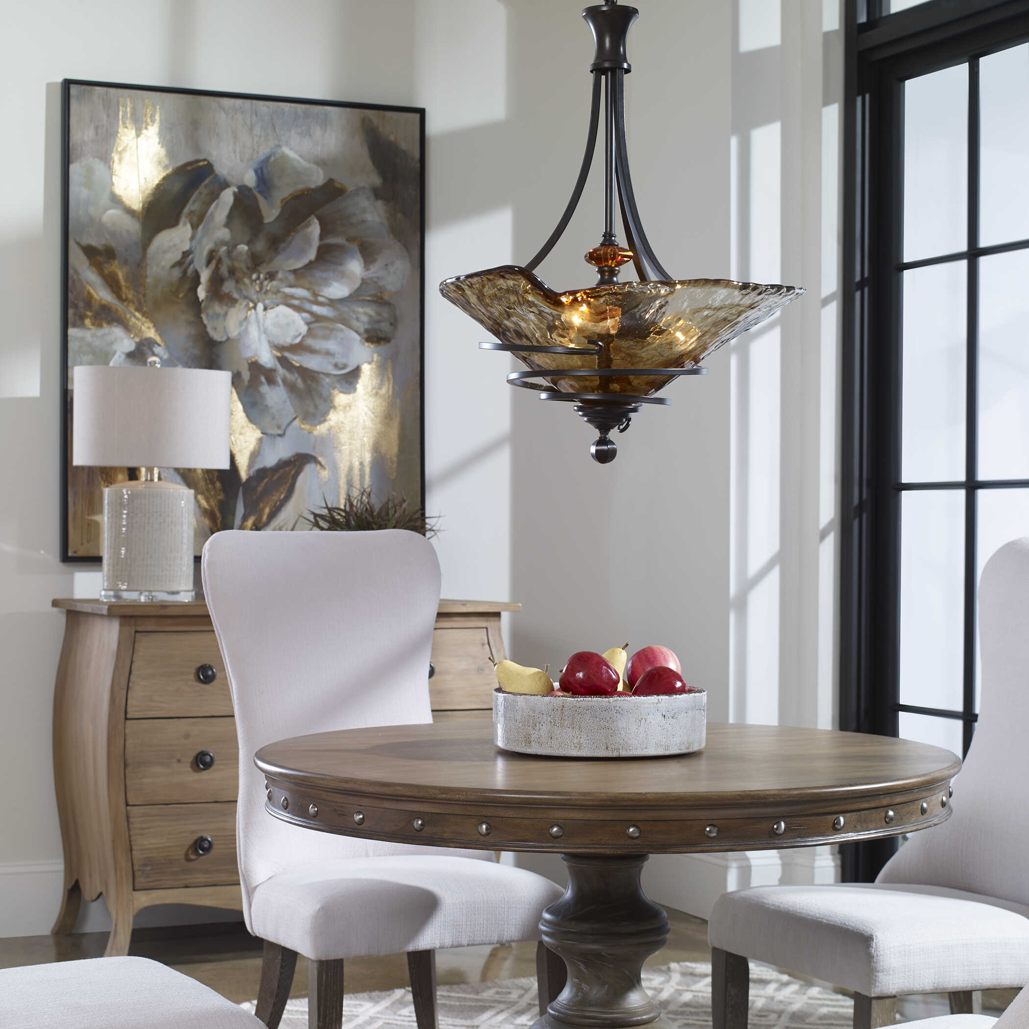 Vitalia 3 Light Oil Rubbed Bronze Pendant, Ceiling Light by Uttermost, 22.25" width x 29.62" height x 22.25" diameter x 22.25" depth View 2