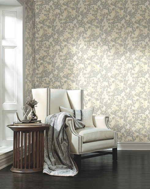 Pressed Leaves Cream Wallpaper