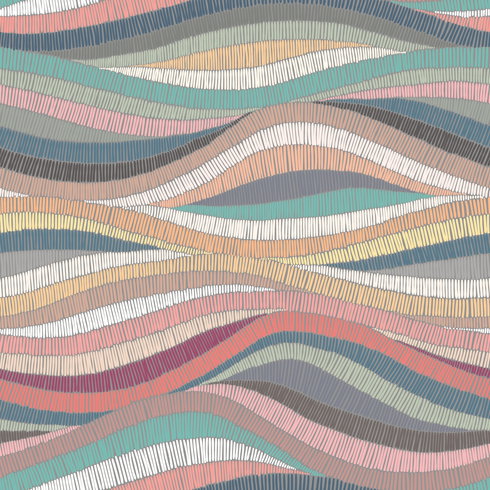 Mosaic Waves Pink Peel & Stick Wallpaper