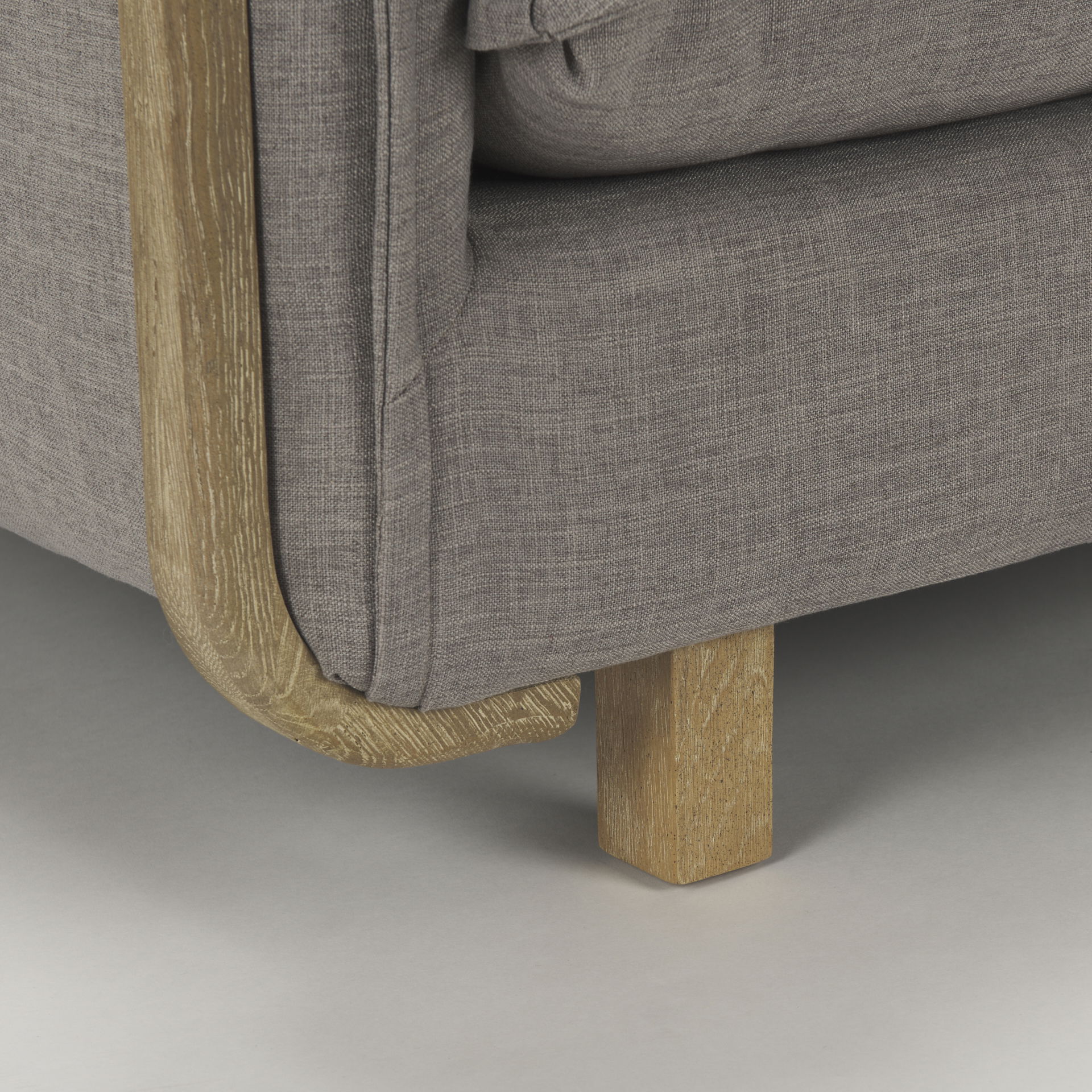 Roy II Flint Gray Upholstered and Brown Wood Frame Arm Chair large image 