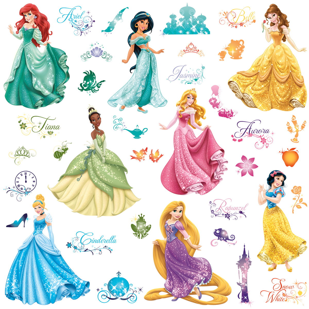 Disney Princess - Royal Debut Wall Decals, by York Wall, 1'6" length x 10" width x 1.6" depth