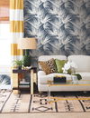 Palmetto Navy & White Wallpaper, by York Wall, 33' length x 1'8.5" width x 0.02" depth thumbnail 3