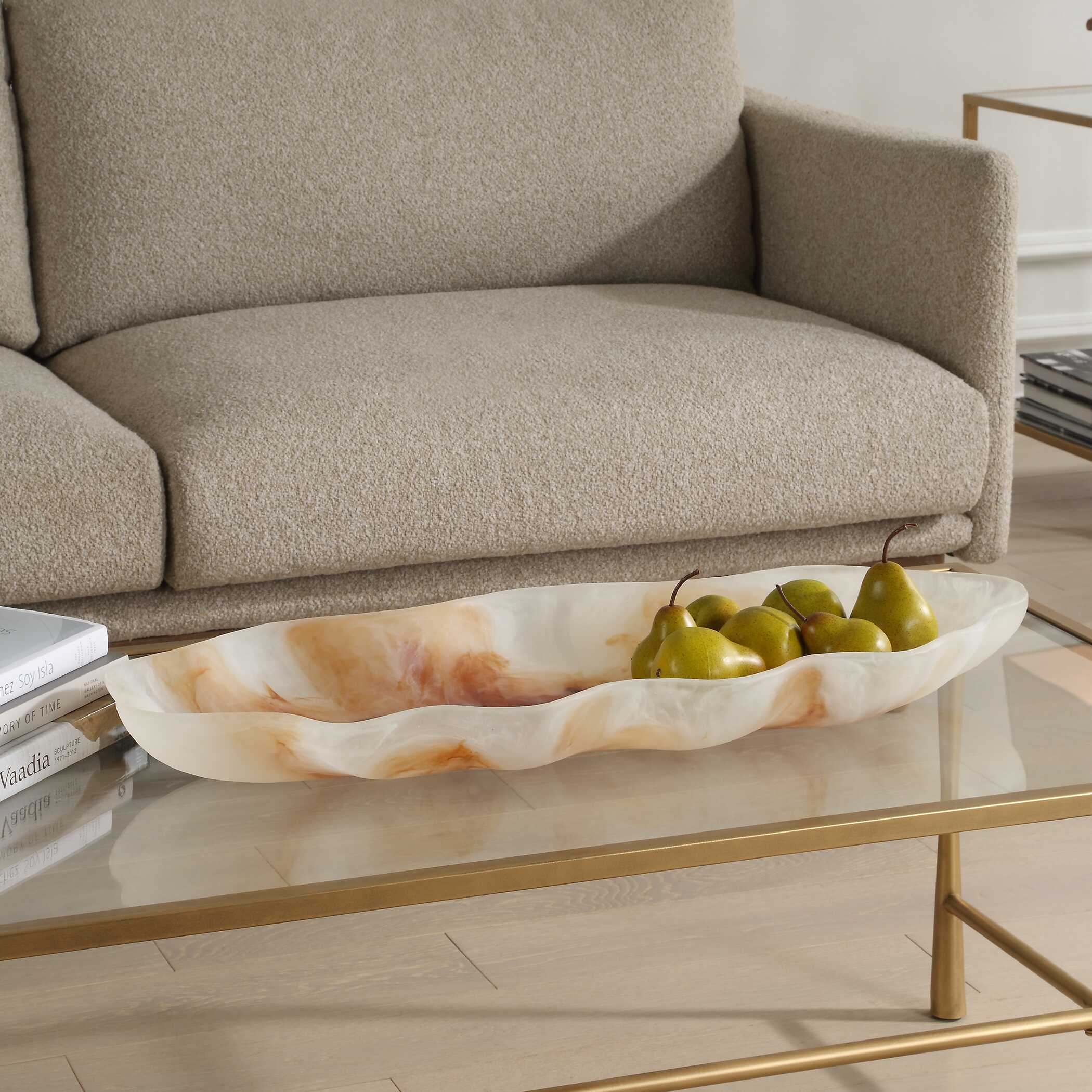 Organic Elegance Wavy Oval Bowl, Decorative by Uttermost, 28" width x 3" height x 12.25" depth View 3