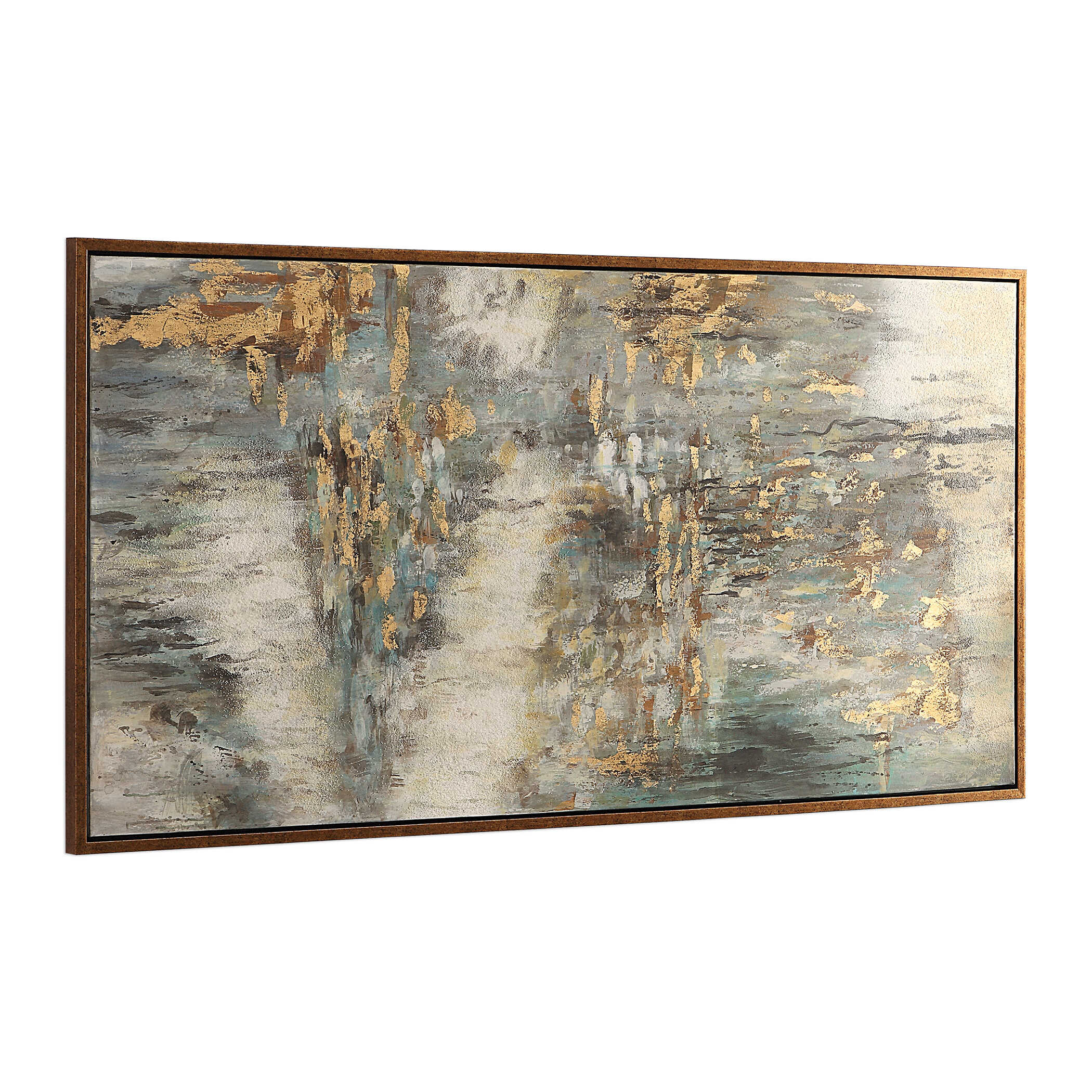 Behind The Falls Abstract Art, Painting by Uttermost, 69.75" width x 35.75" height x 1.5" depth View 4