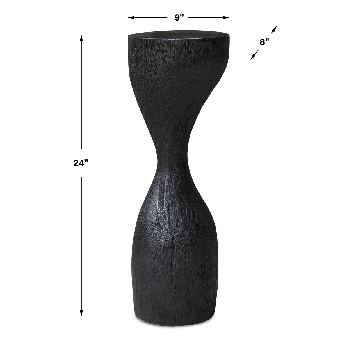 Mattison Black Drink Table, Side & End Table by Uttermost, 9" width x 24" height x 8" depth View 3