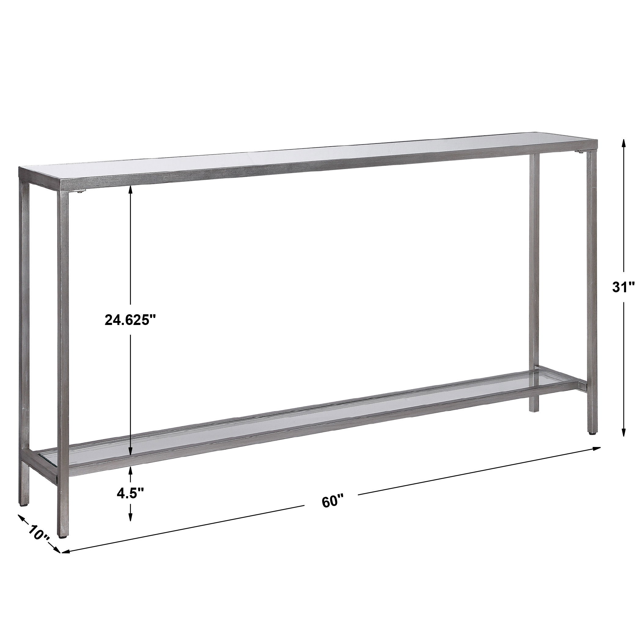 Hayley Silver Console Table large image 