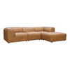 Form Lounge Modular Sectional Sonoran Tan Leather, Sectional Sofa by Moe's Home, 112" width x 26" height x 71.5" depth thumbnail 2