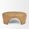 Shima Round Light Brown Wood with Arched Legs Coffee Table, by Mercana, 45" length x 45" width x 16" height thumbnail 5