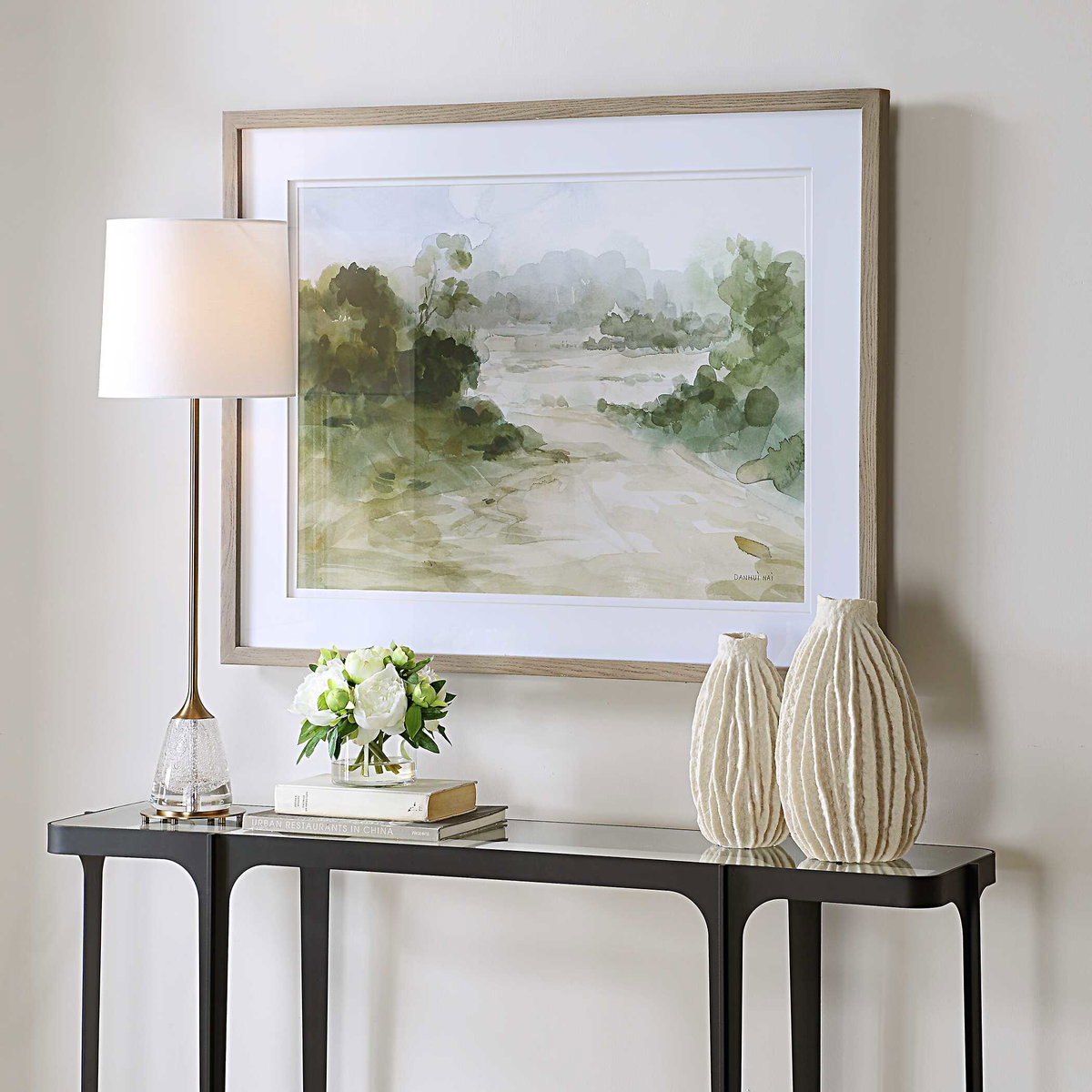 Verdant Watercolor Landscape Print, Art by Uttermost, 40.5" width x 32.5" height x 1.62" depth View 4