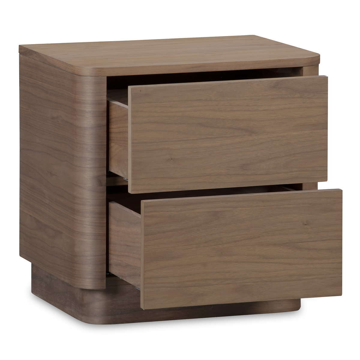 Round Off Tall Nightstand Walnut Brown, by Moe's Home, 20" width x 20" height x 15" depth View 5