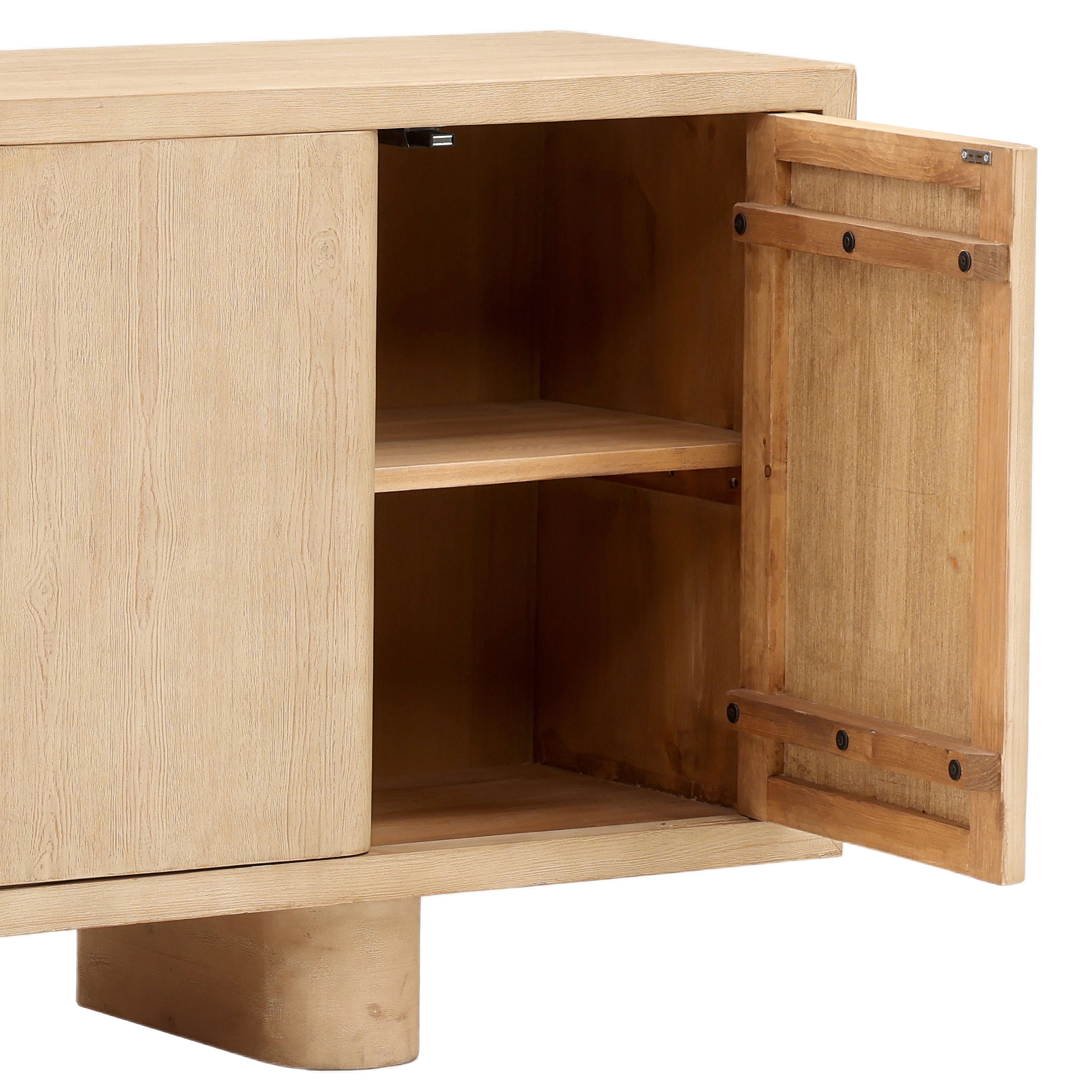 Thalia Sideboard Light Natural 73', Sideboards & Buffet by Dovetail, 73" width x 33.5" height x 18.25" depth View 6