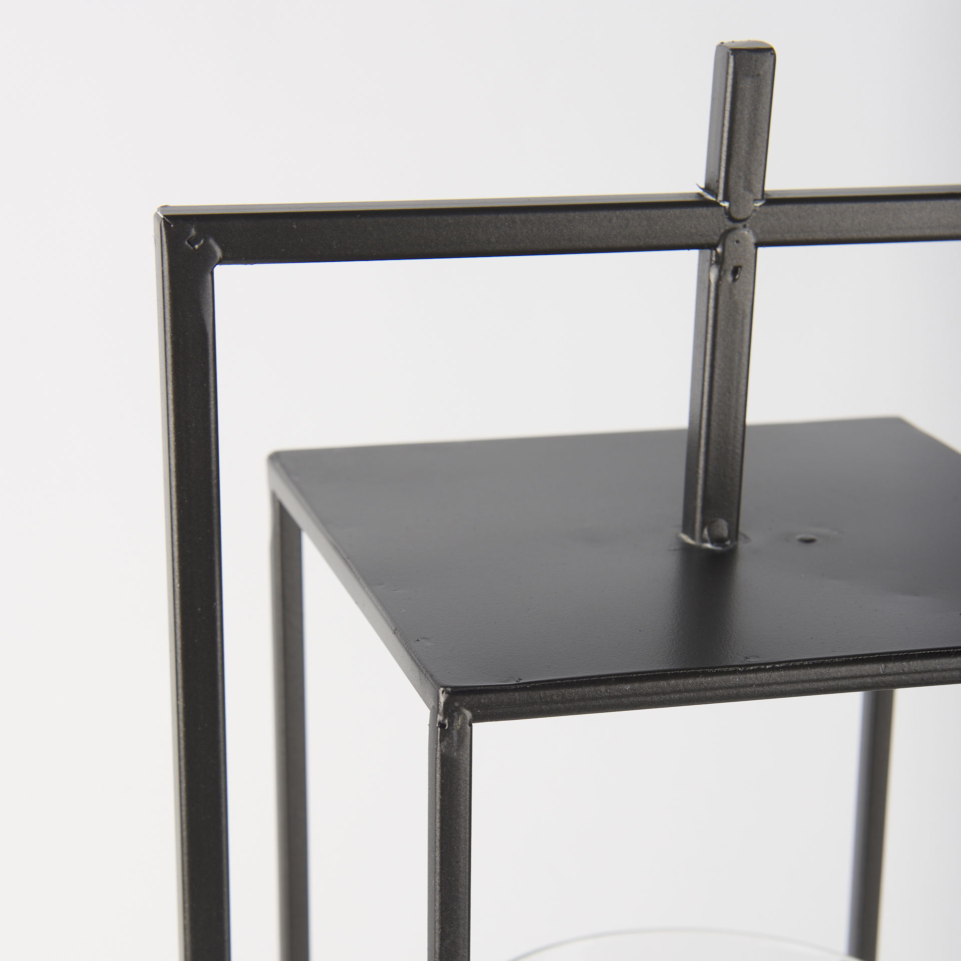 Albus I Large Black Metal Rectangular Table Candle Holder large image 