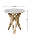 Marnie Limestone Side Table, Side & End Table by Uttermost, 22" width x 24.5" height x 22" depth thumbnail 3