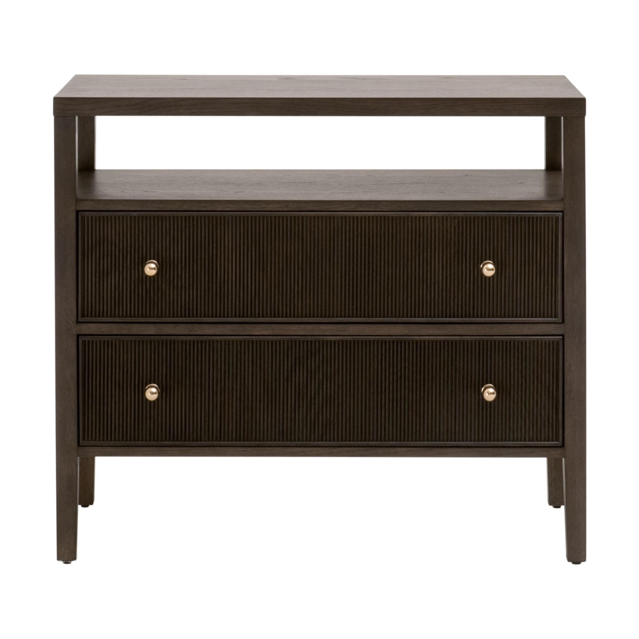 Highland Open Shelf 2-Drawer Nightstand, by Essentials for Living, 34" width x 30" height x 17" depth View 1