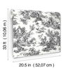 Campagne Toile Black & White Wallpaper, by York Wall, 33' length x 1'8.5" width x 0.02" depth thumbnail 4