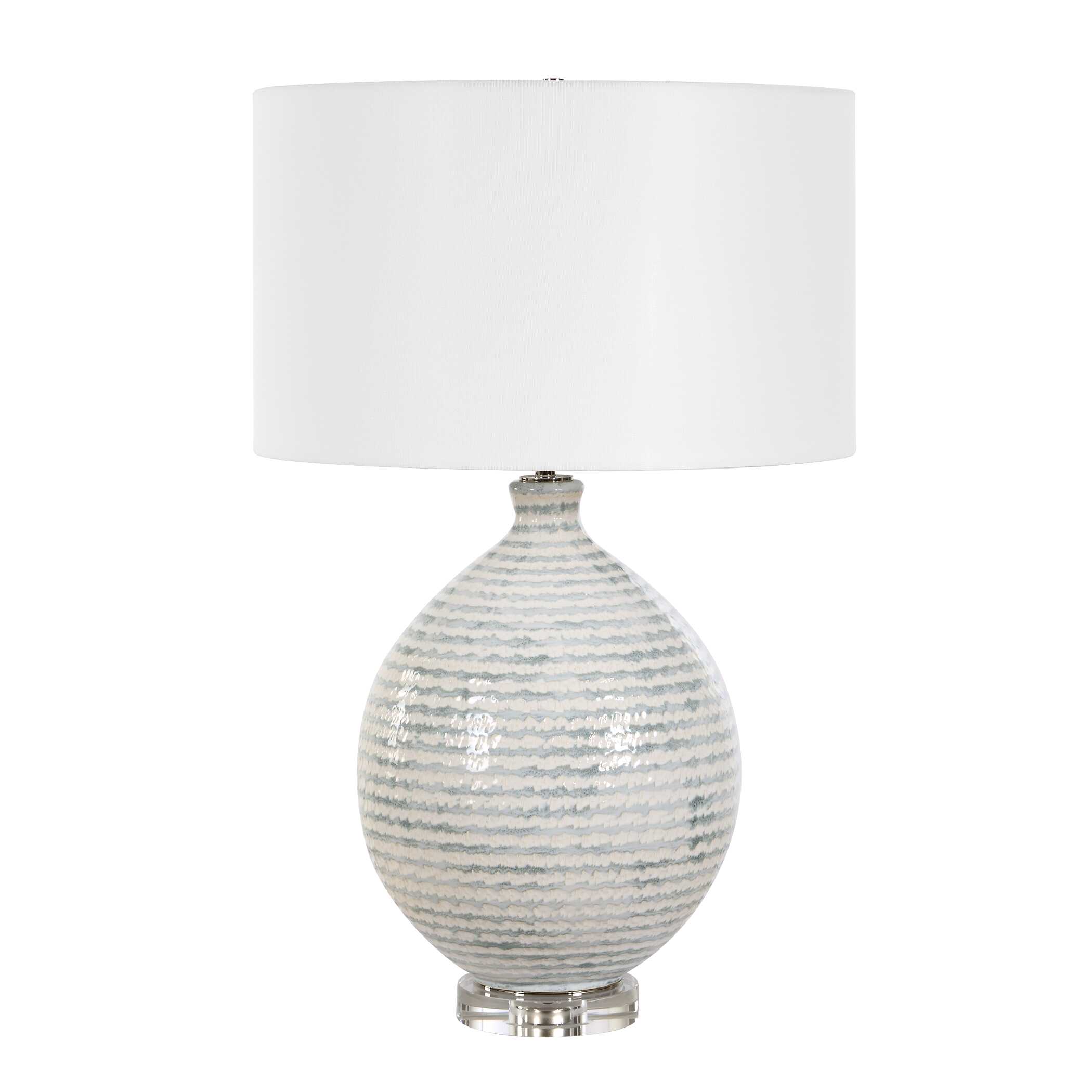 Clary Horizontally Striped Table Lamp, by Uttermost, 17" width x 26.5" height x 17" depth View 4