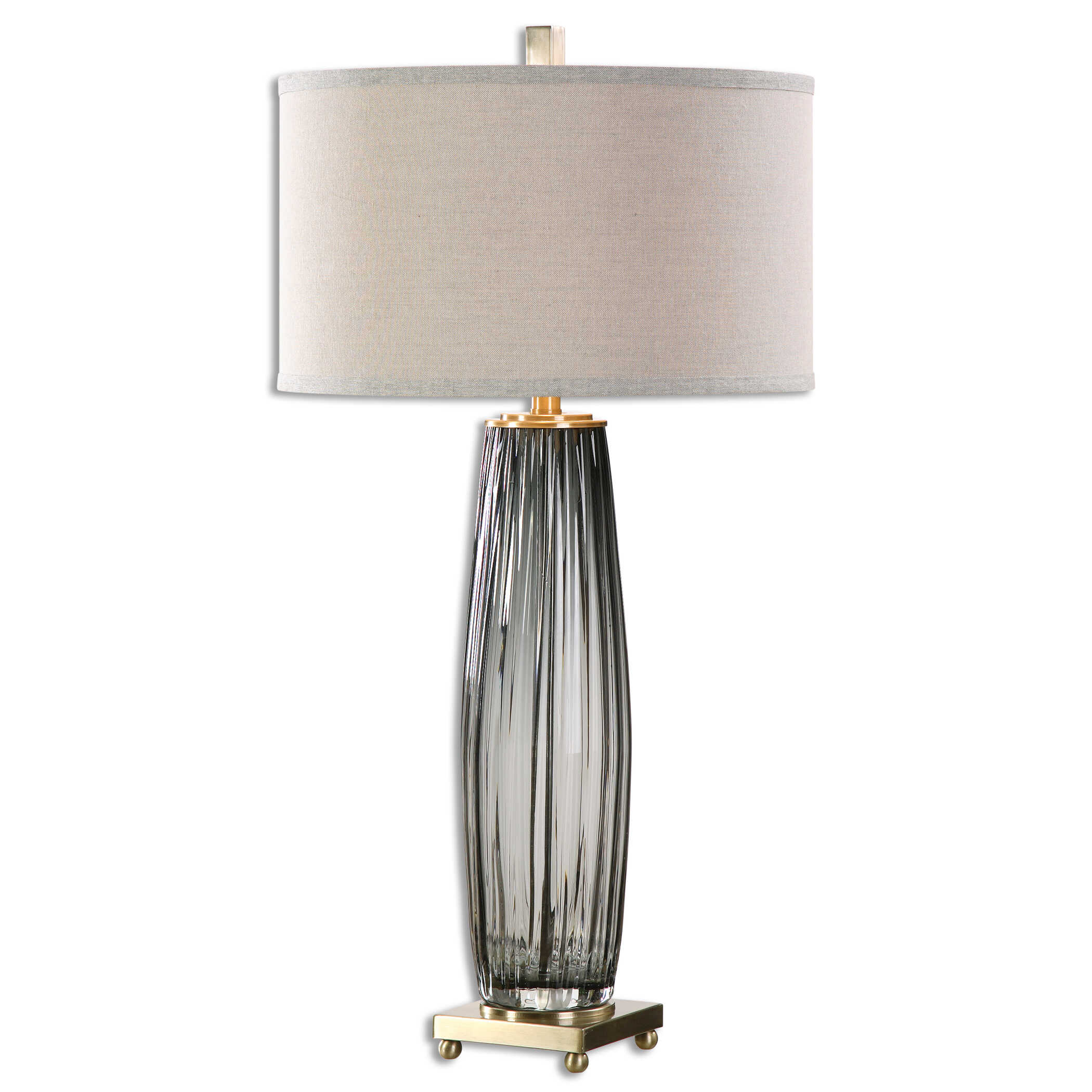 Vilminore Gray Glass Table Lamp, by Uttermost, 17" width x 33.25" height x 17" depth View 1