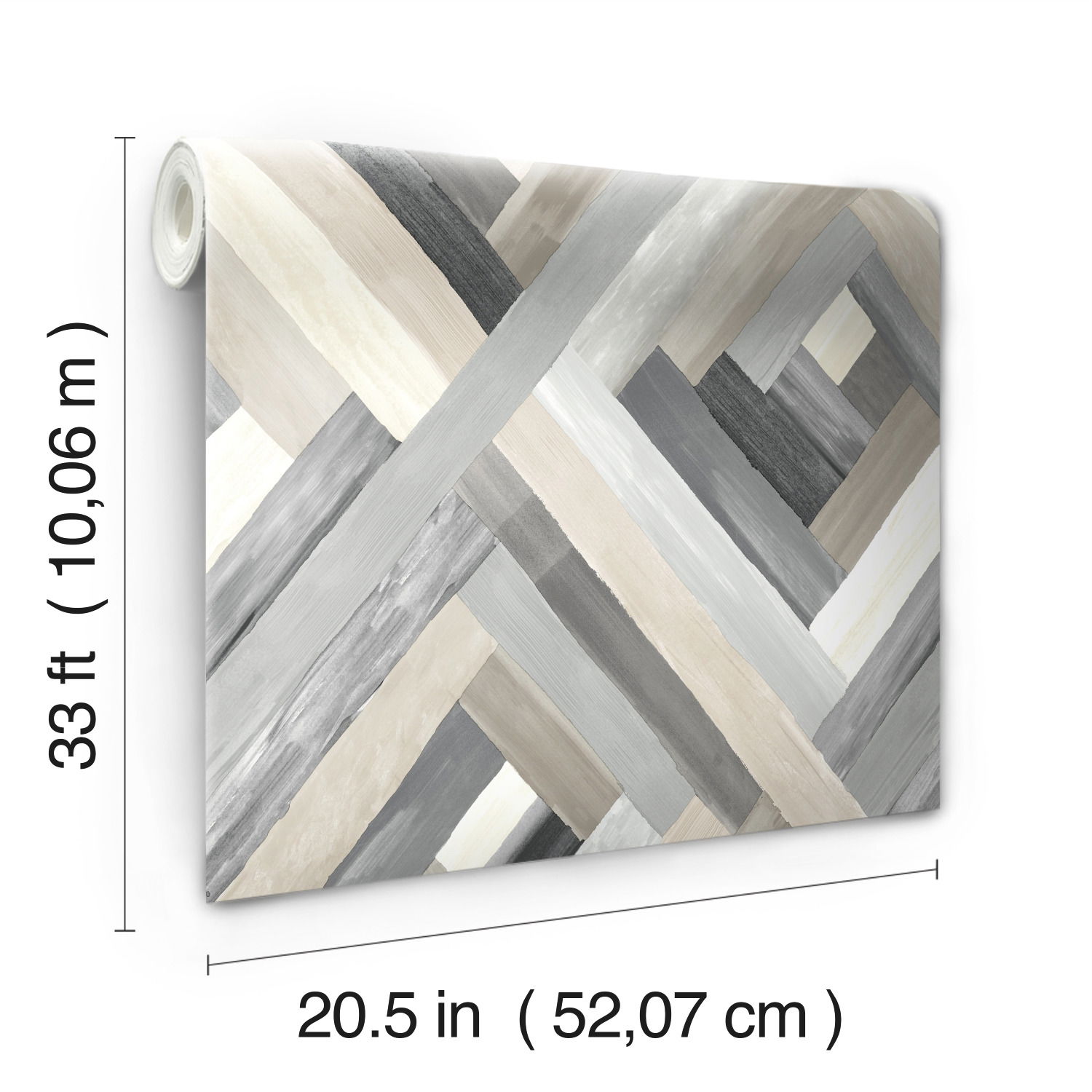 Wynwood Geometric Grey Wallpaper, by York Wall, 33' length x 1'8.5" width x 0.02" depth View 9