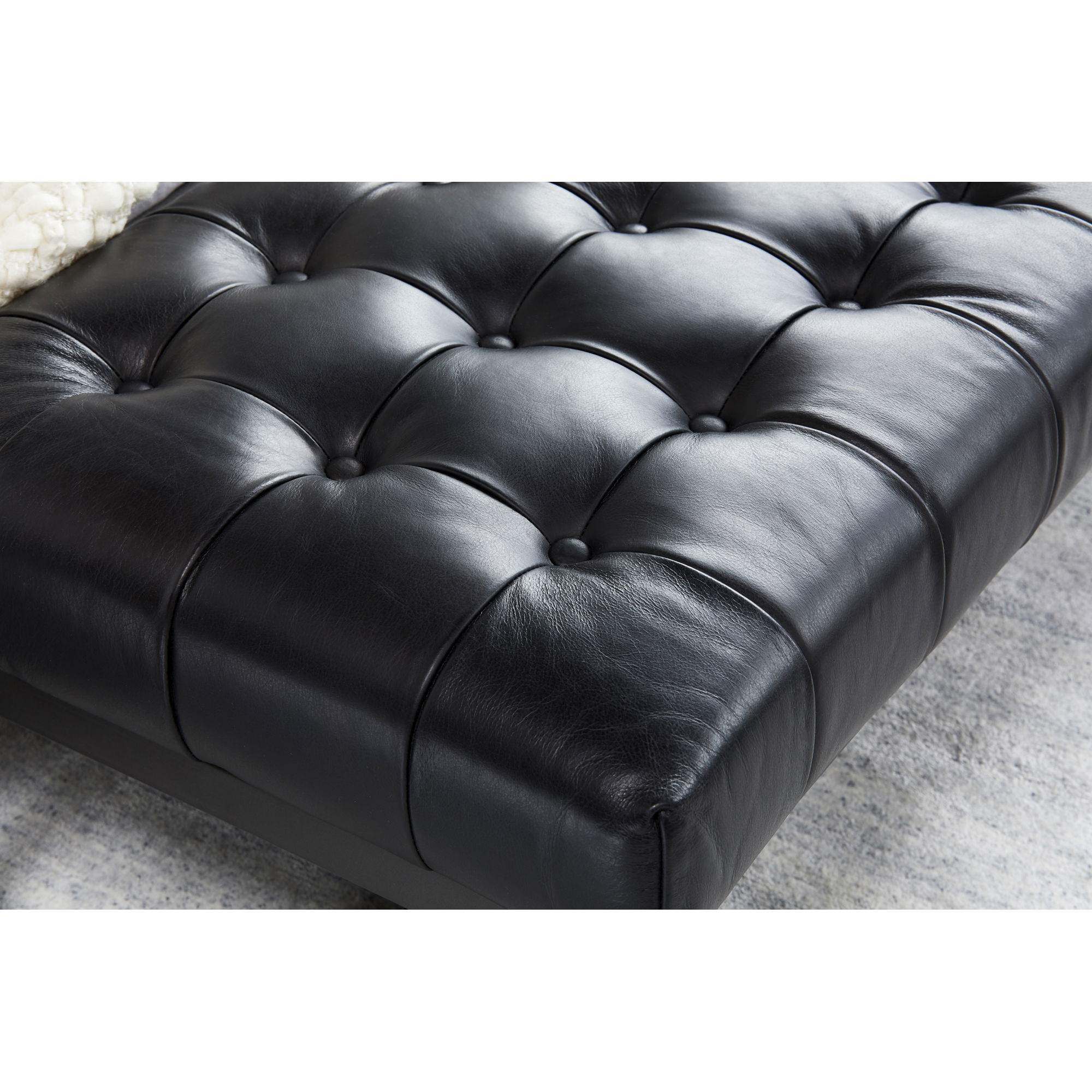 Wyatt Leather Bench Black large image 