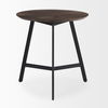 Todd Dark Brown Wood with Metal Legs Side Table, Side & End Table by Mercana, 22" length x 23" width x 22" height thumbnail 4